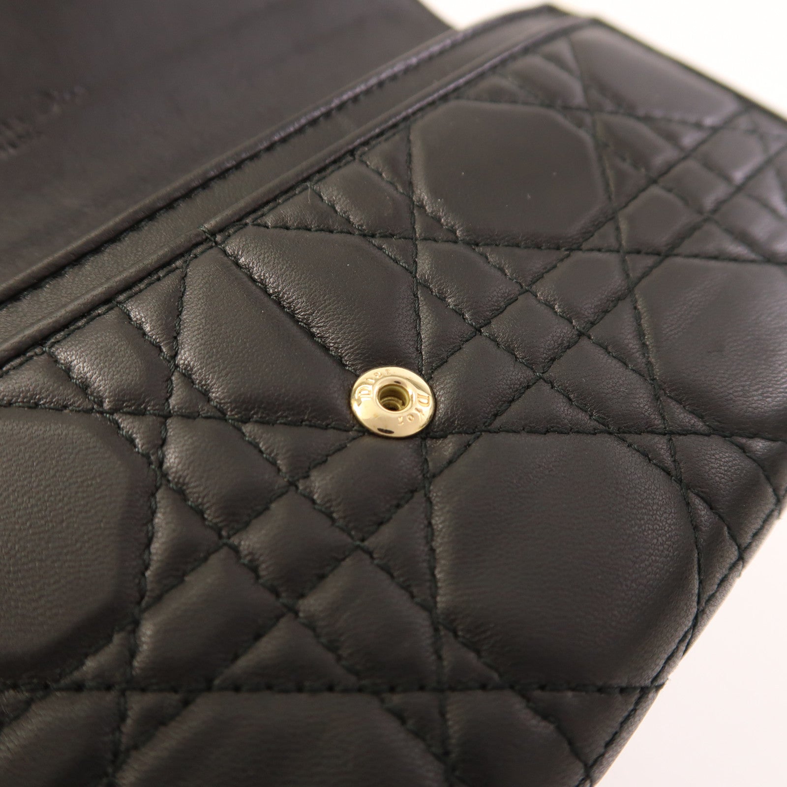 Dior 羊皮皮革Long Wallet銀扣長錢包