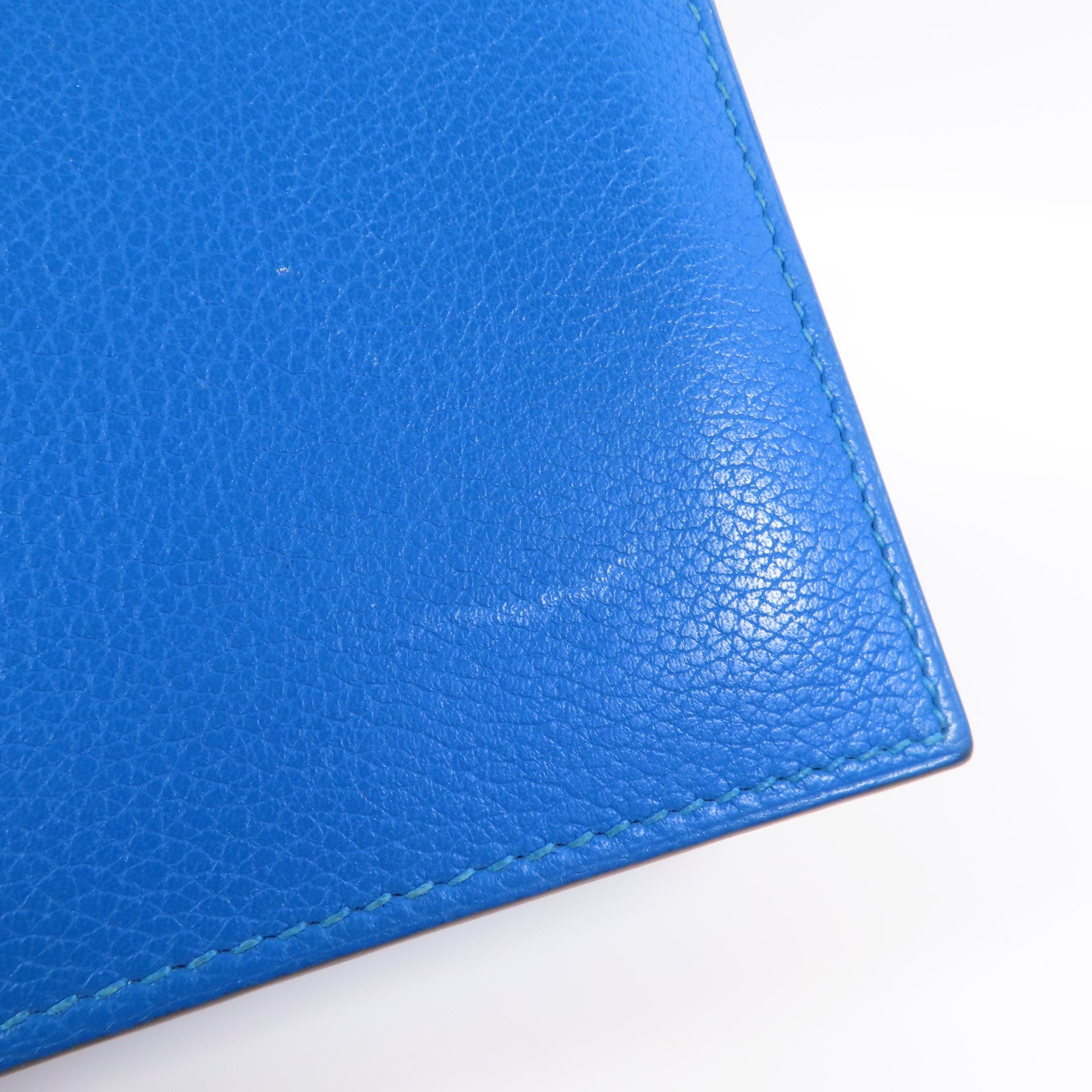 HERMES Evercolor皮革Citizen Twill Compact Wallet短錢包Bleu Hydra