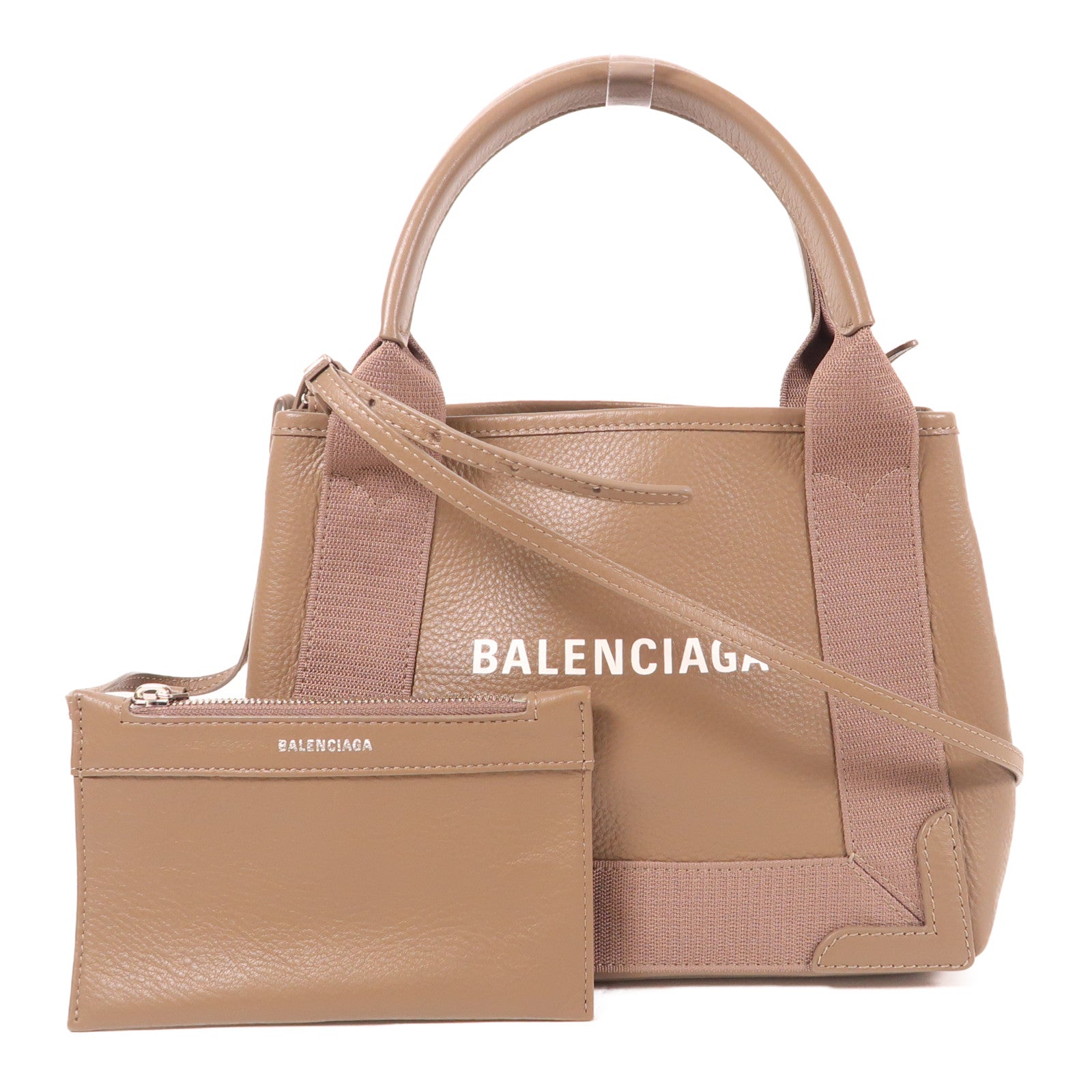 BALENCIAGA 牛皮皮革Cabas XS銀扣手挽肩背兩用袋