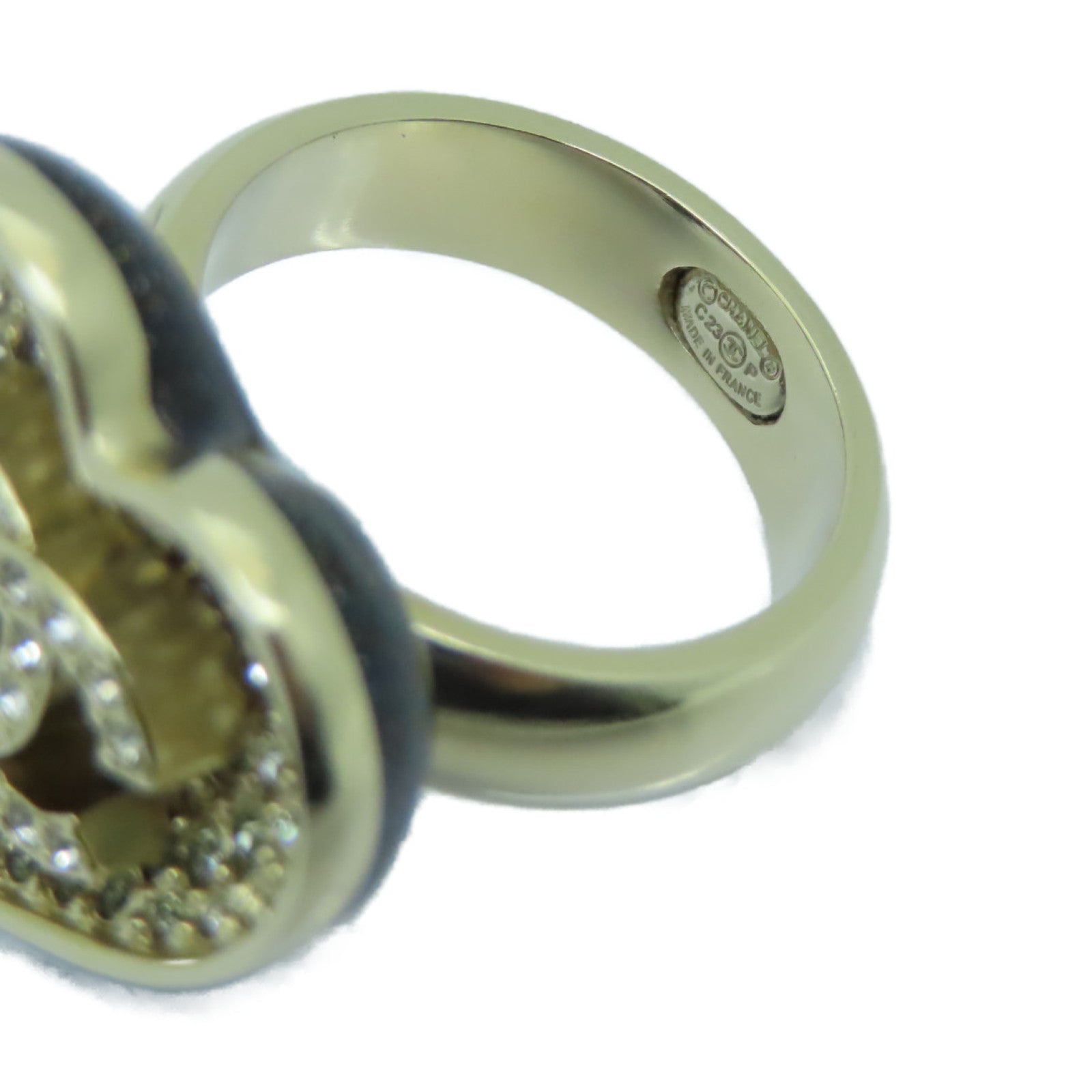 CHANEL 【激減優惠】金屬Ring戒指金色/黒色US#6