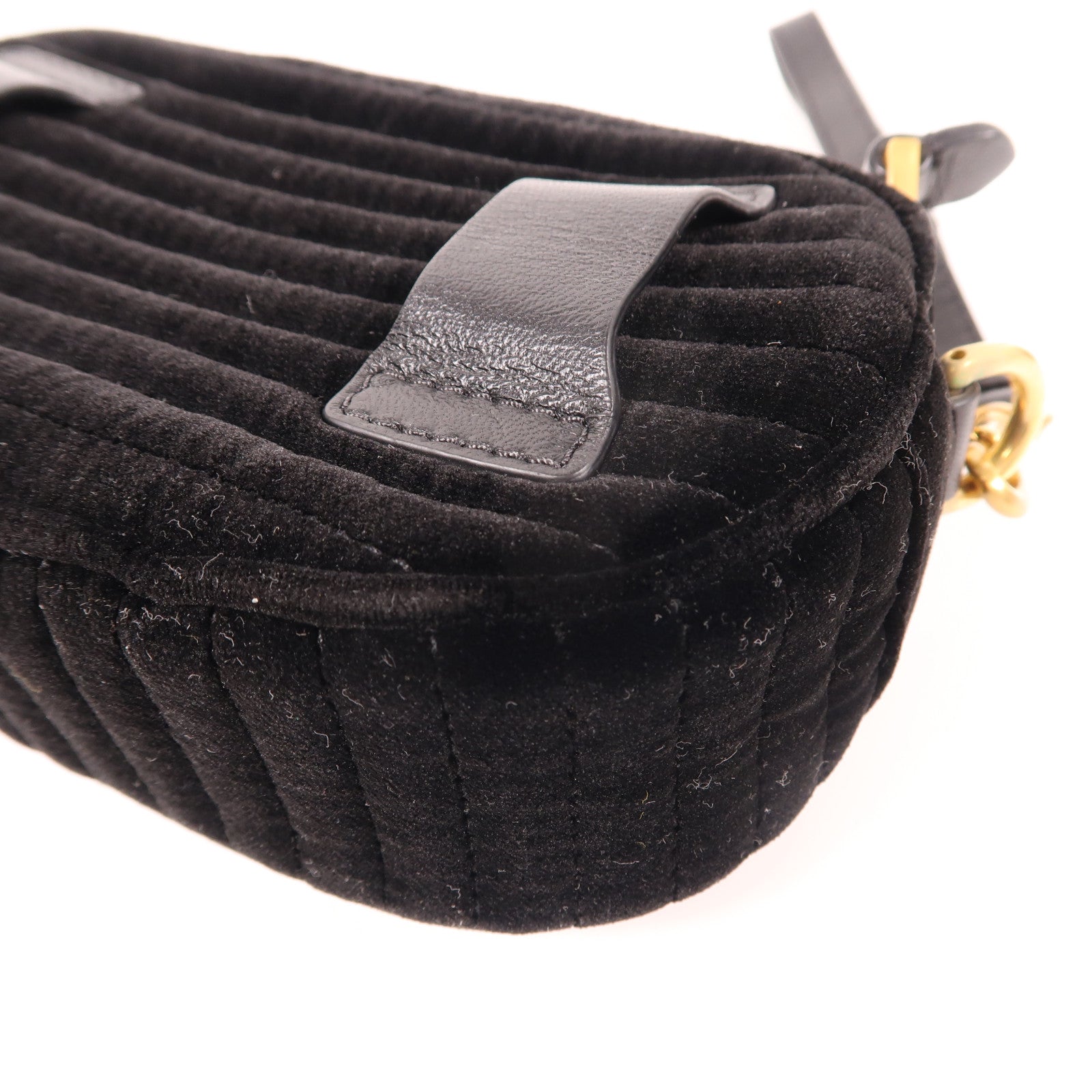 MOSCHINO 絨布Waist Bag金扣腰包黑色