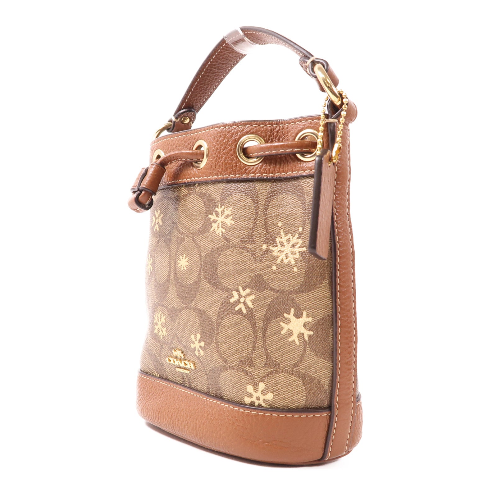 COACH 塗層帆布2 Way Shoulder金扣手挽肩背兩用袋