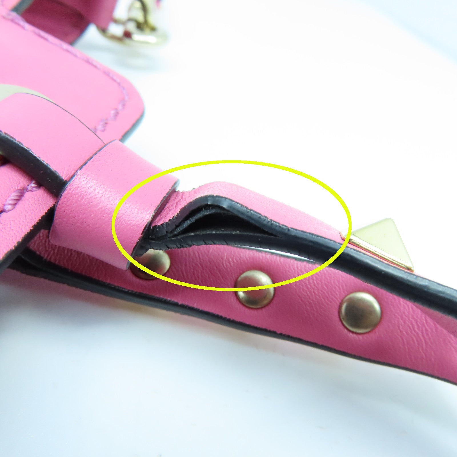 Valentino 【激減優惠】牛皮皮革2Way Shoulder金扣手挽肩背兩用袋粉紅色