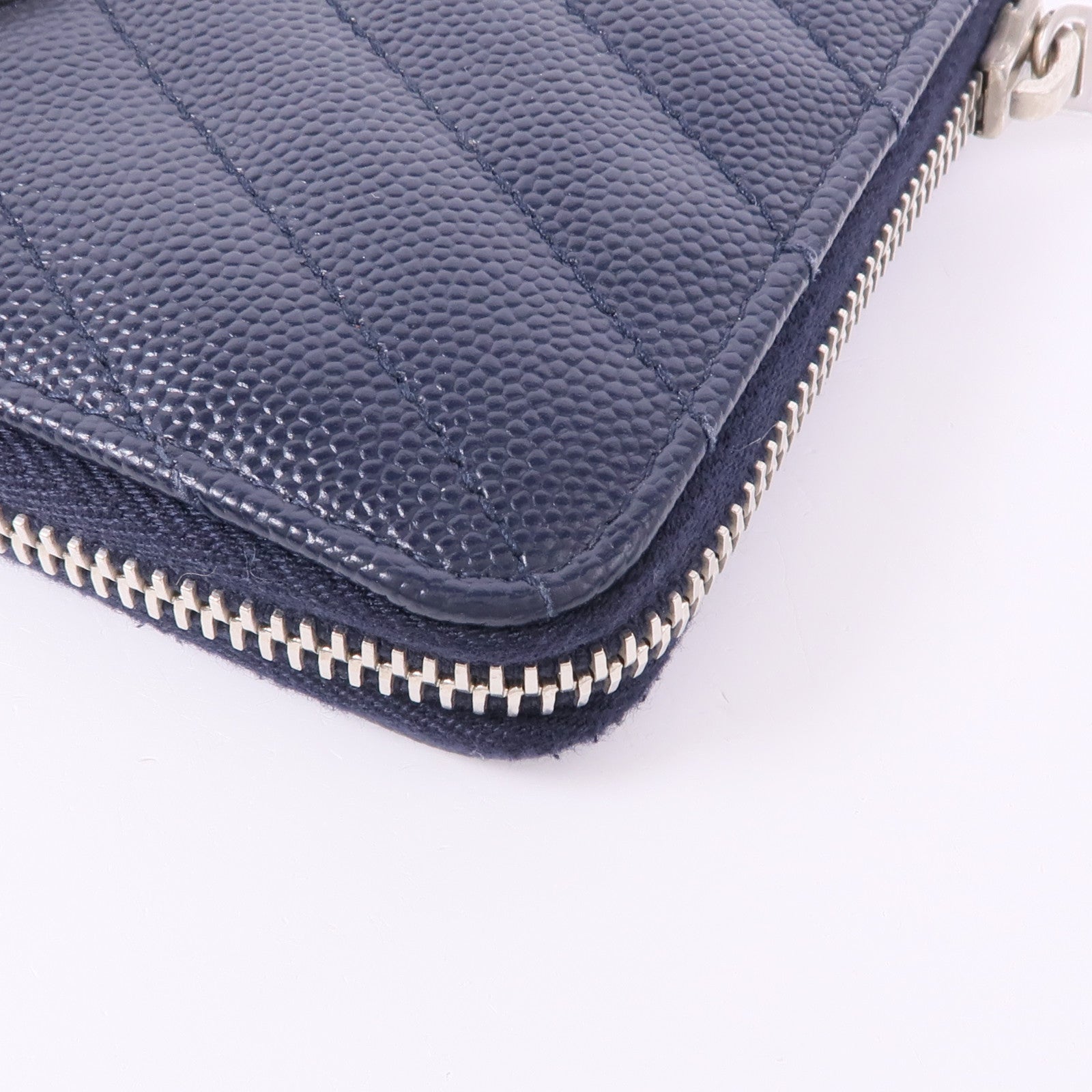 SAINT LAURENT 牛皮皮革Zipper Wallet銀扣長錢包