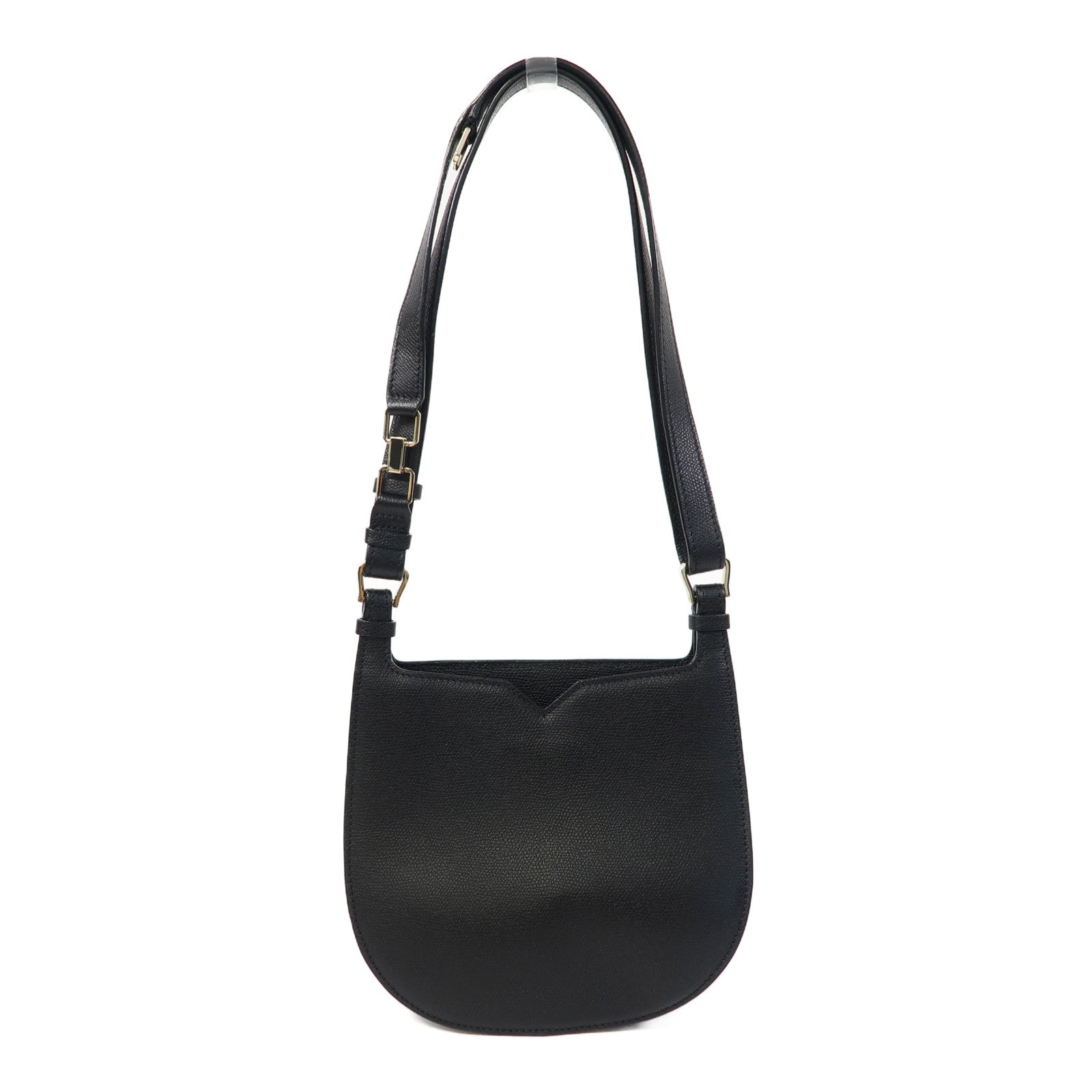 SELECTION 【激減優惠】牛皮皮革Valextra Hobo Weekend Mini Bag金扣肩背袋黑色