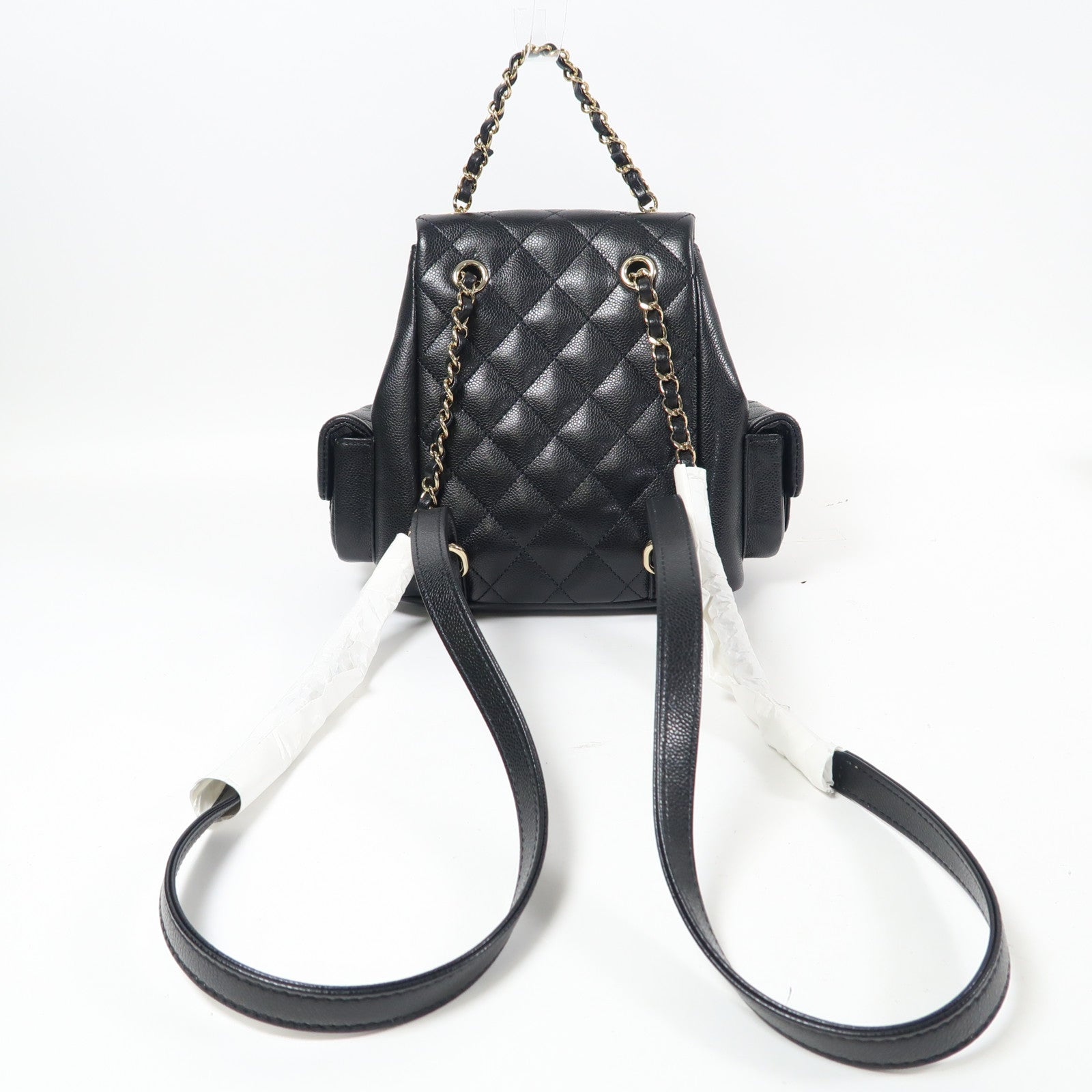 CHANEL 【激減優惠】羊皮皮革Duma Mini金扣背包黑色