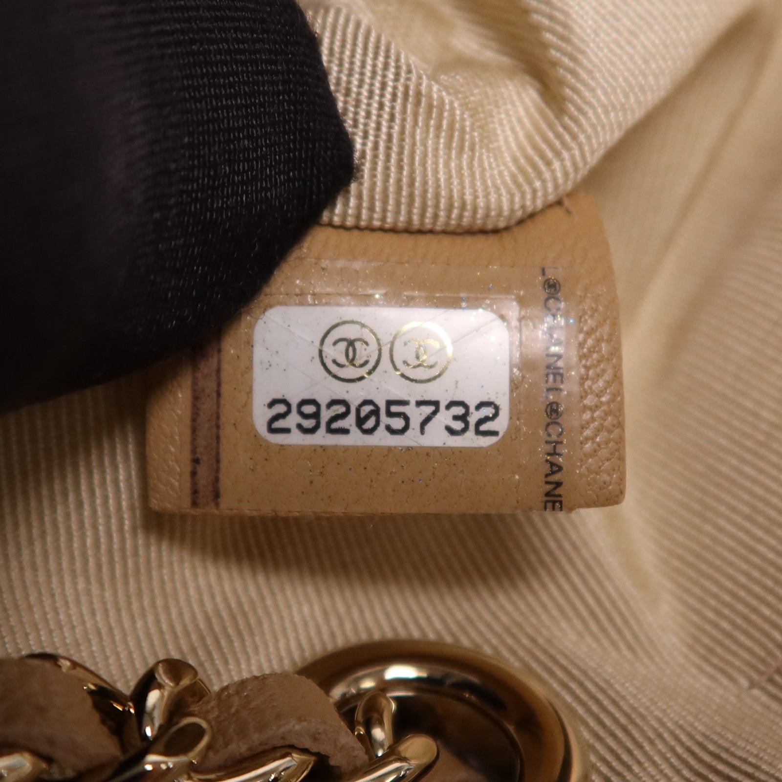 CHANEL 斜紋軟呢/羊皮皮革Chain Shoulder Bag金扣鏈帶肩背袋