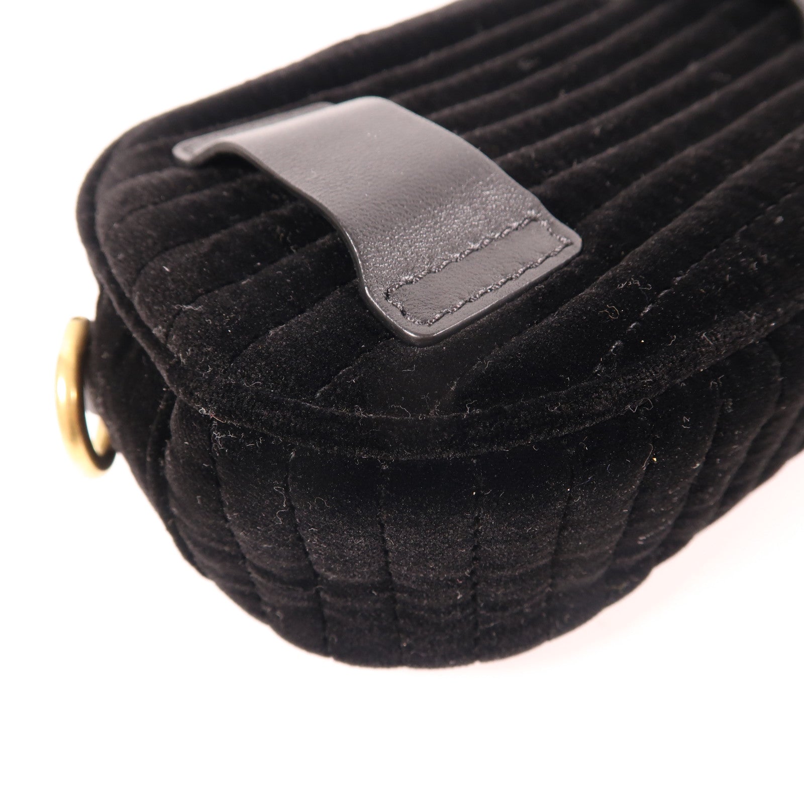 MOSCHINO 絨布Waist Bag金扣腰包黑色