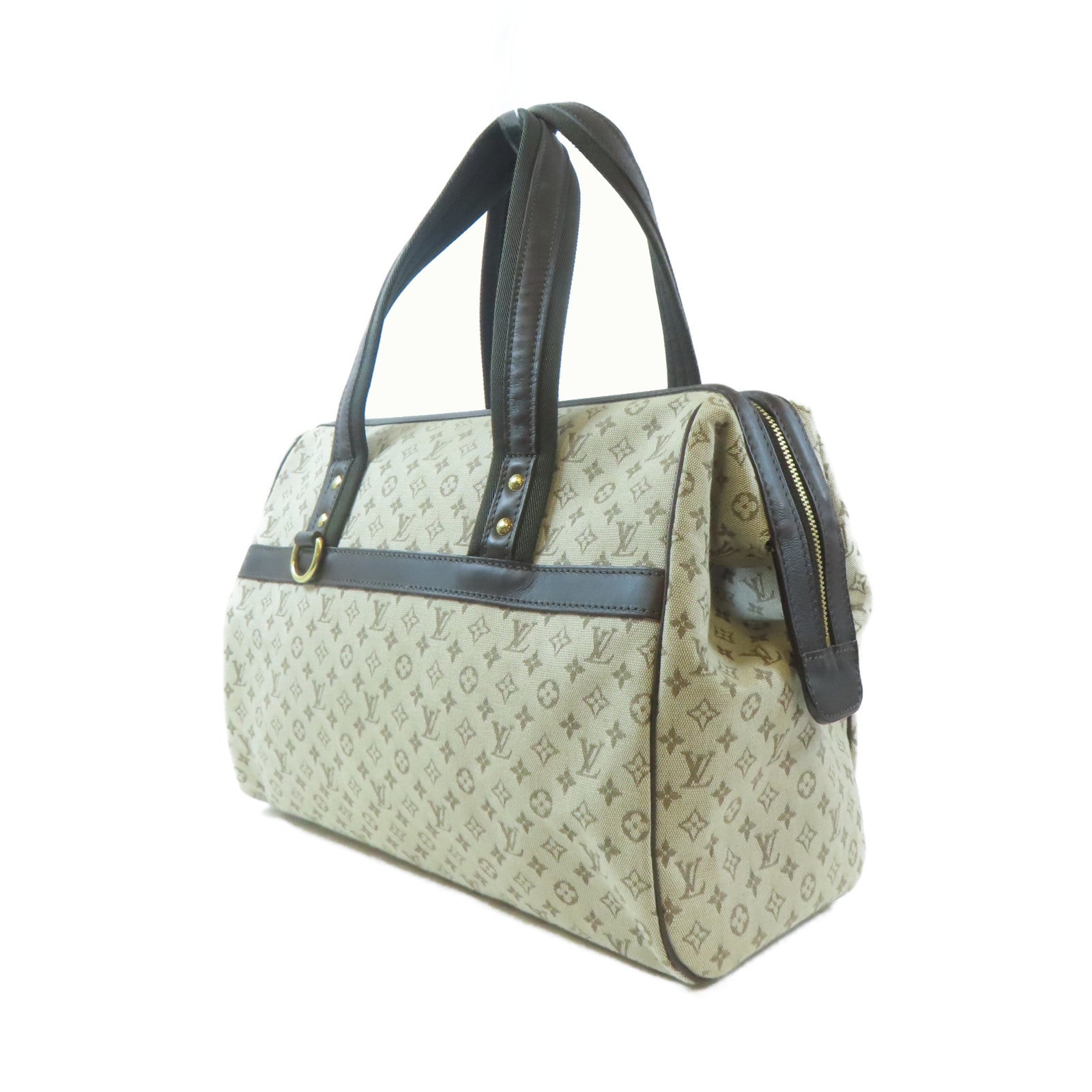 LOUIS VUITTON Monogram Mini Josephine GM金扣手挽袋綠色/啡色