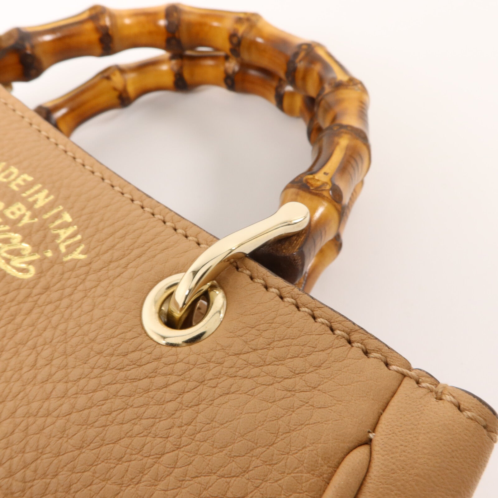 GUCCI 牛皮皮革Bamboo 2 Way Shoulder手挽肩背兩用袋
