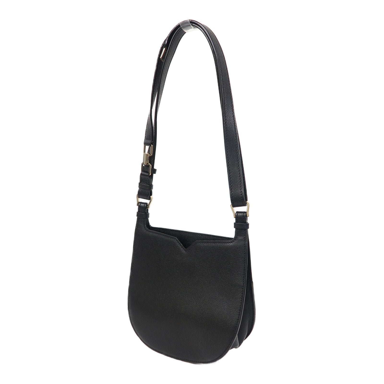 SELECTION 【激減優惠】牛皮皮革Valextra Hobo Weekend Mini Bag金扣肩背袋黑色
