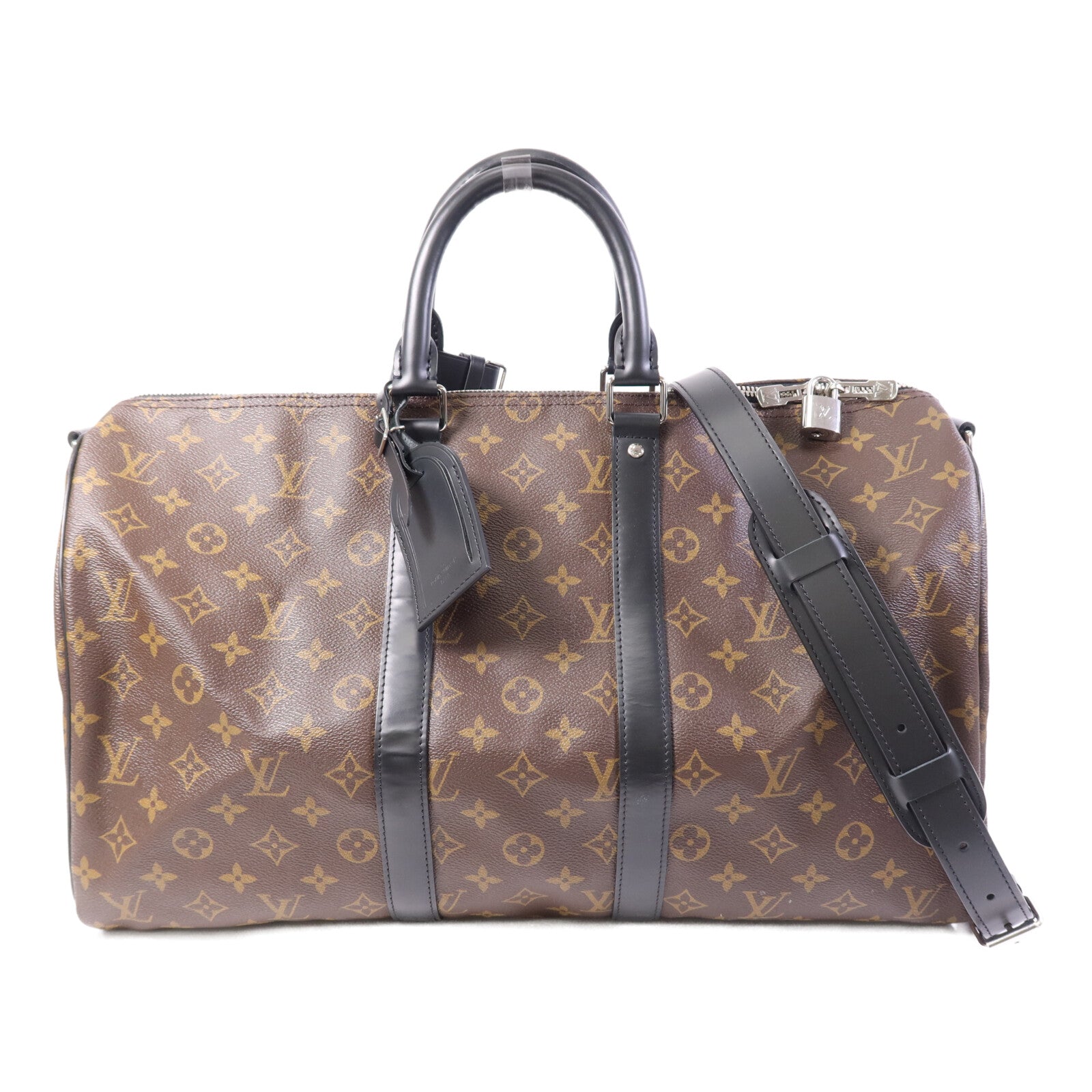 LOUIS VUITTON Monogram Keepall Bandoulière 45銀扣手挽肩背兩用袋