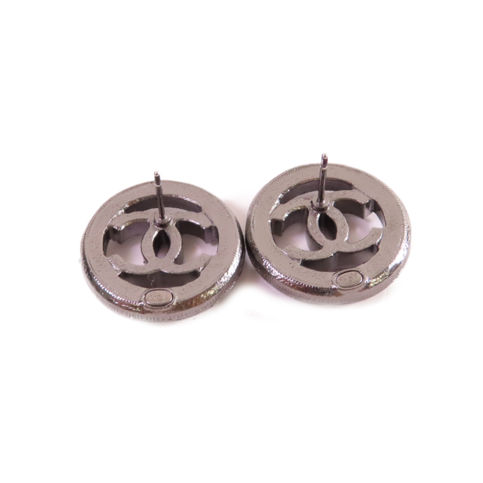 CHANEL 金屬/仿珍珠CC Earrings耳環黑色