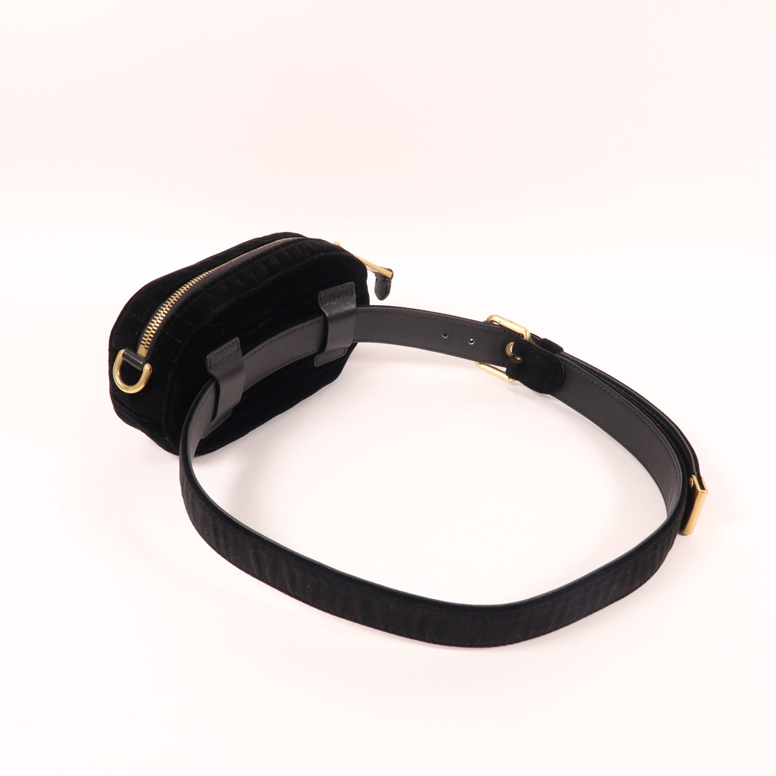 MOSCHINO 絨布Waist Bag金扣腰包黑色
