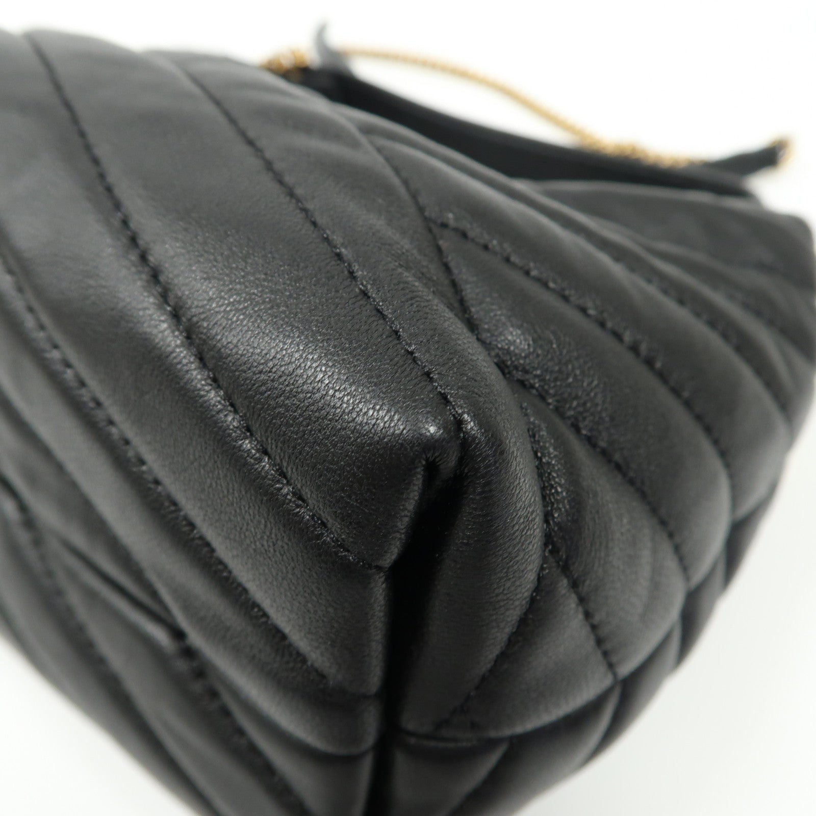 Tory Burch 羊皮皮革Shoulder Bag金扣手挽肩背兩用袋黑色