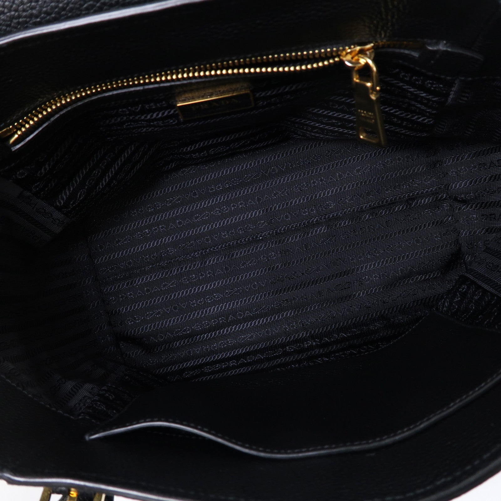 PRADA 牛皮皮革2 Way Shoulder Bag金扣手挽肩背兩用袋黑色