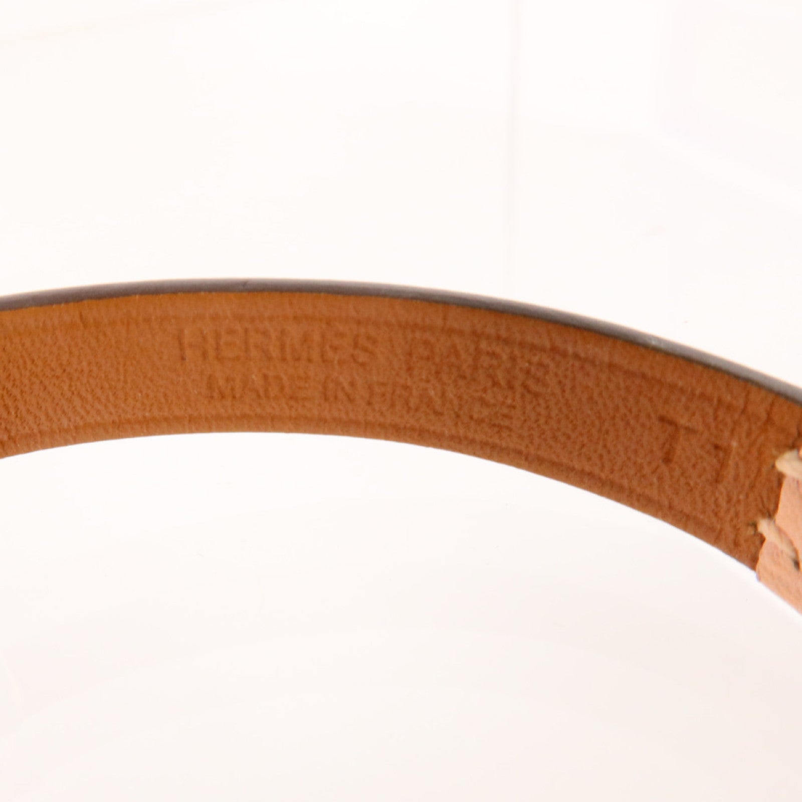 HERMES Swift皮革Rivale Mini Bracelet金扣手鏈Mauve Pale