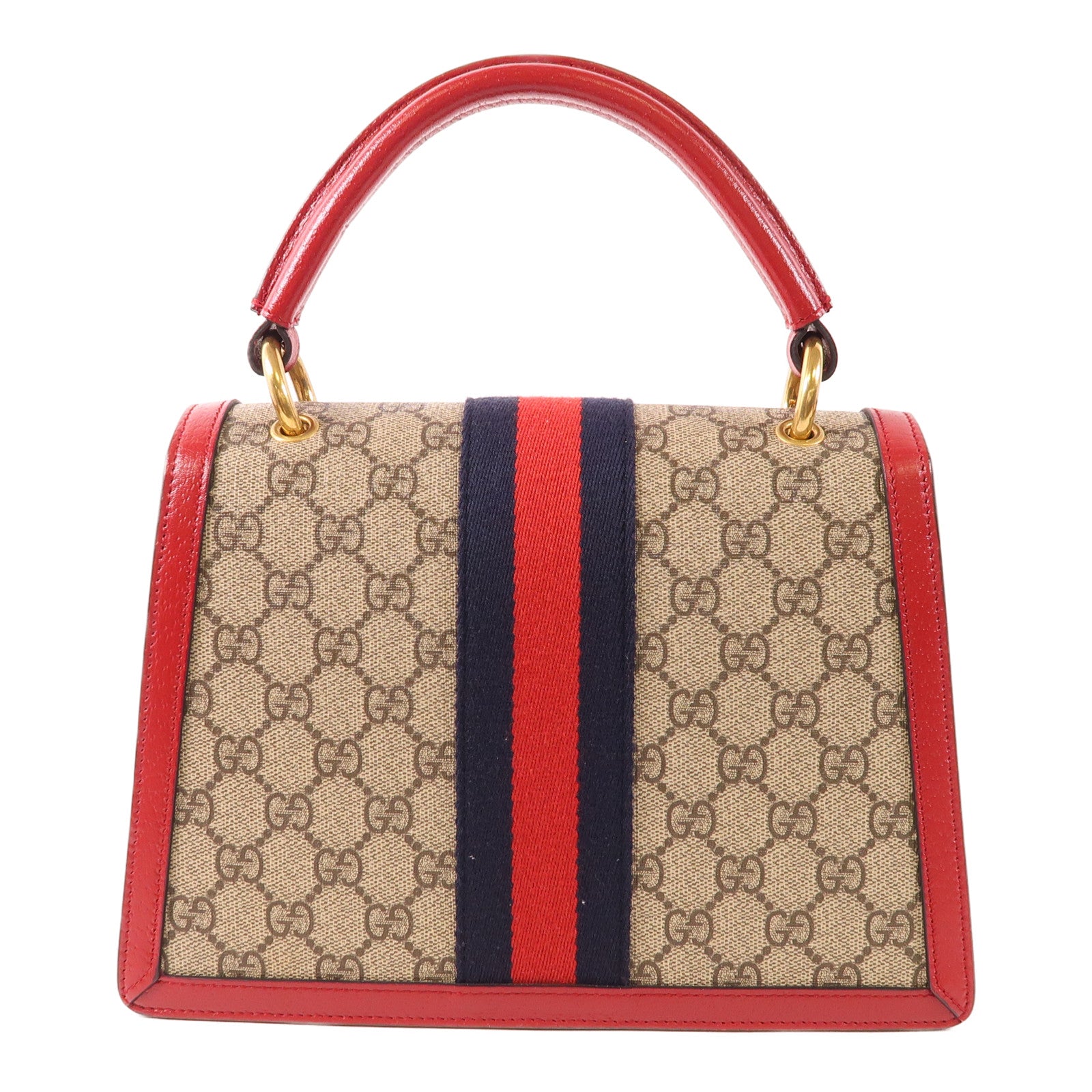 GUCCI 塗層帆布Queen Margaret金扣手挽肩背兩用袋