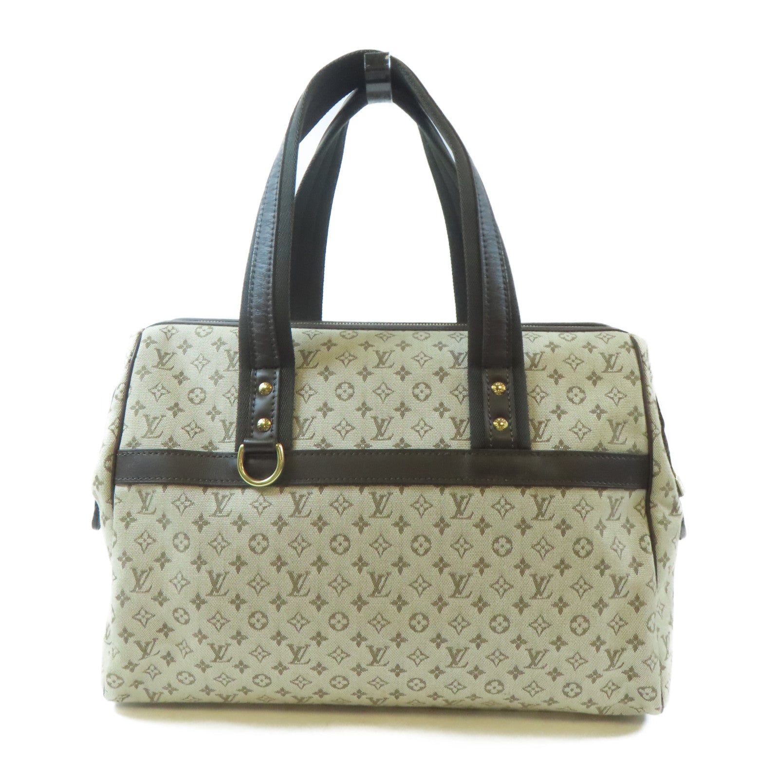 LOUIS VUITTON Monogram Mini Josephine GM金扣手挽袋綠色/啡色