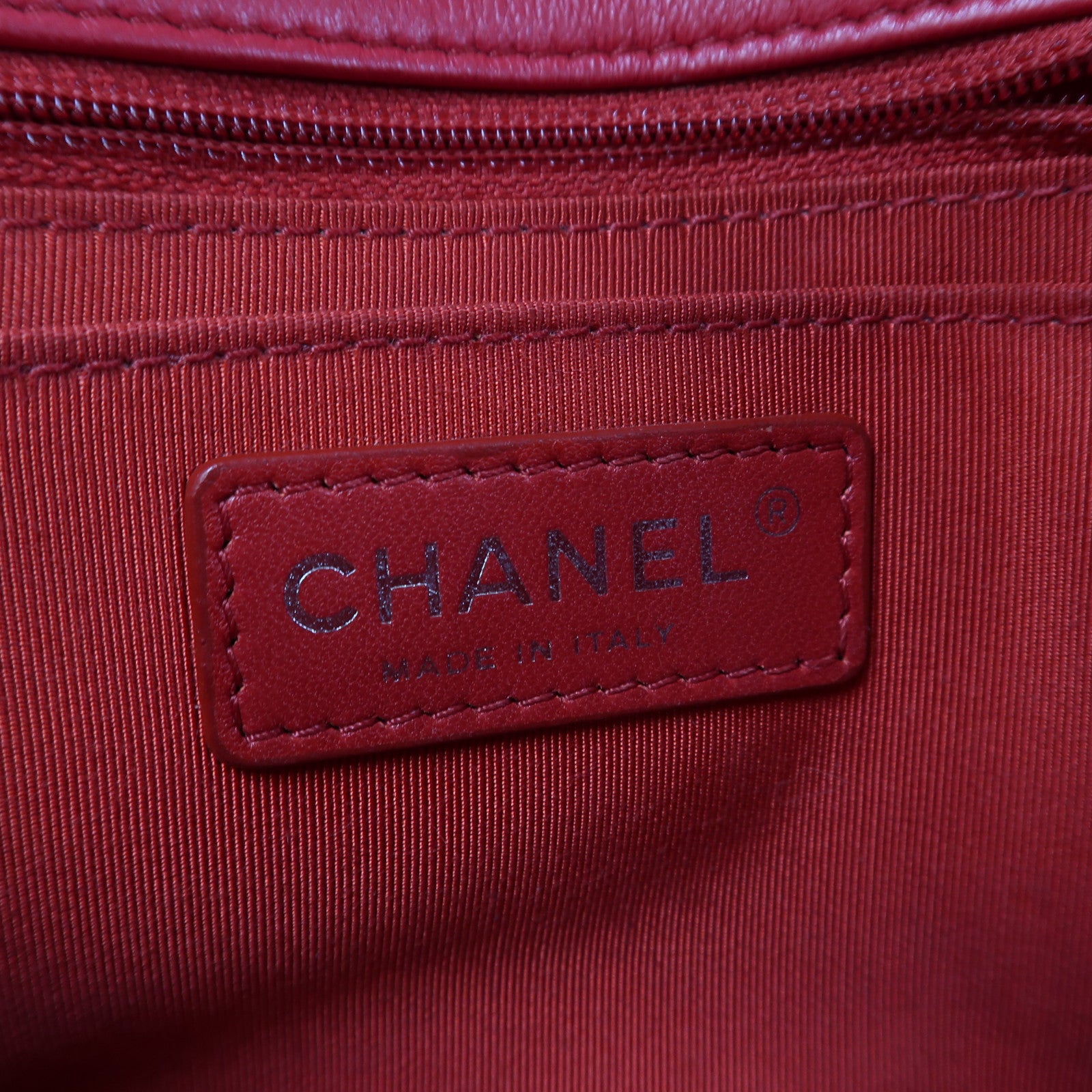 CHANEL 【激減優惠】羊皮皮革Chain Shoulder銀扣鏈帶肩背袋紅色