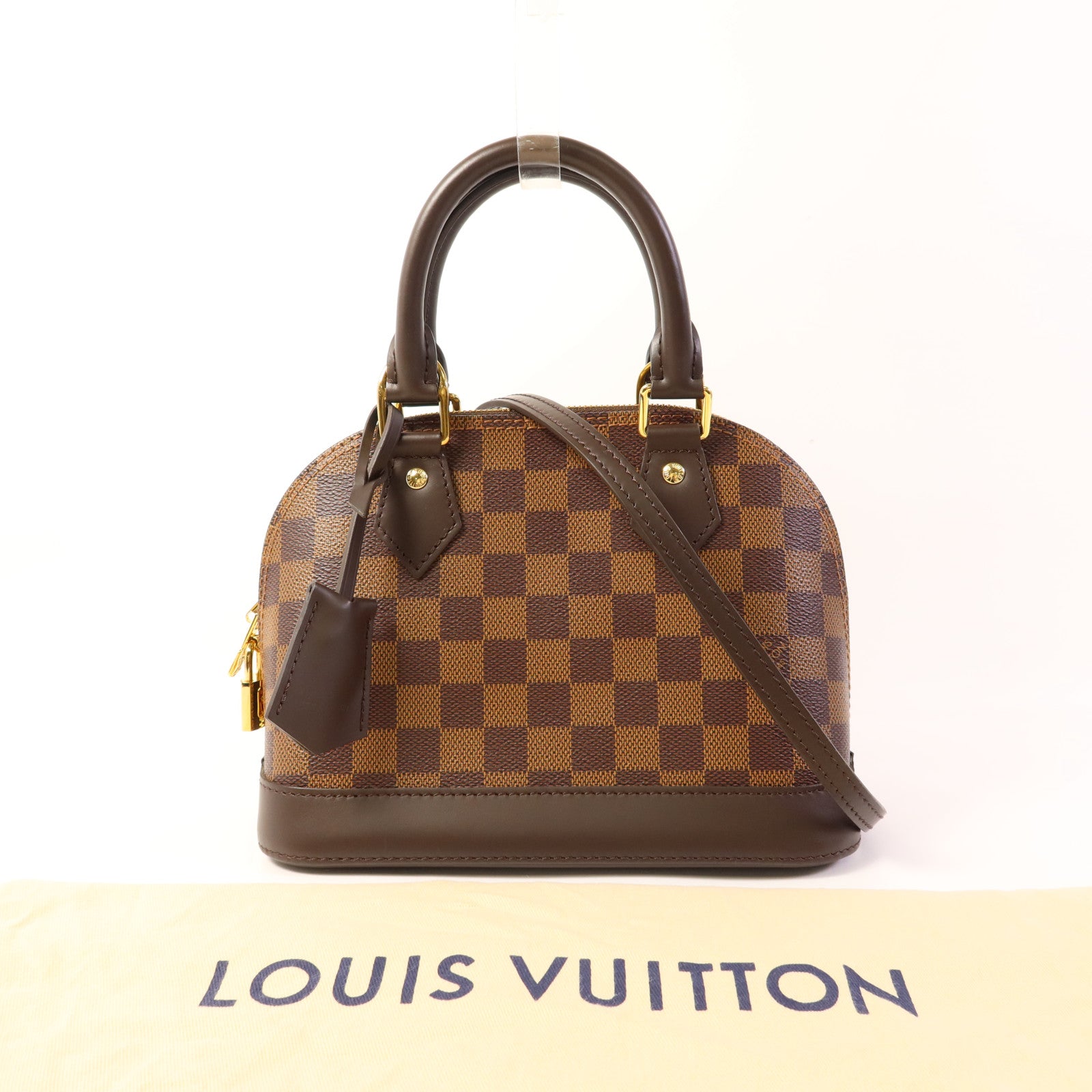 LOUIS VUITTON Damier Alma BB金扣手挽肩背兩用袋