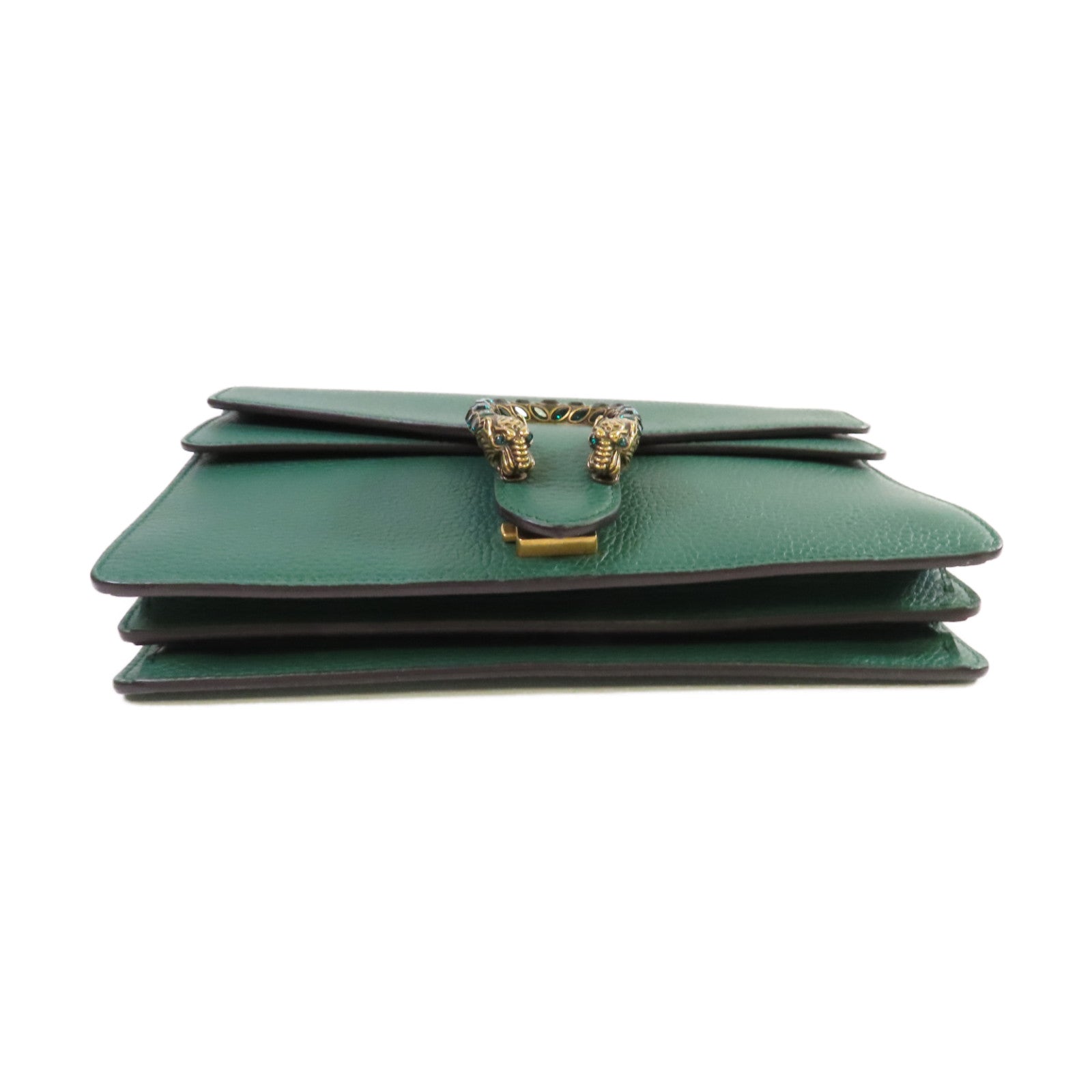 GUCCI 牛皮皮革Dionysus GG Small Shoulder Bag金扣鏈帶肩背袋綠色