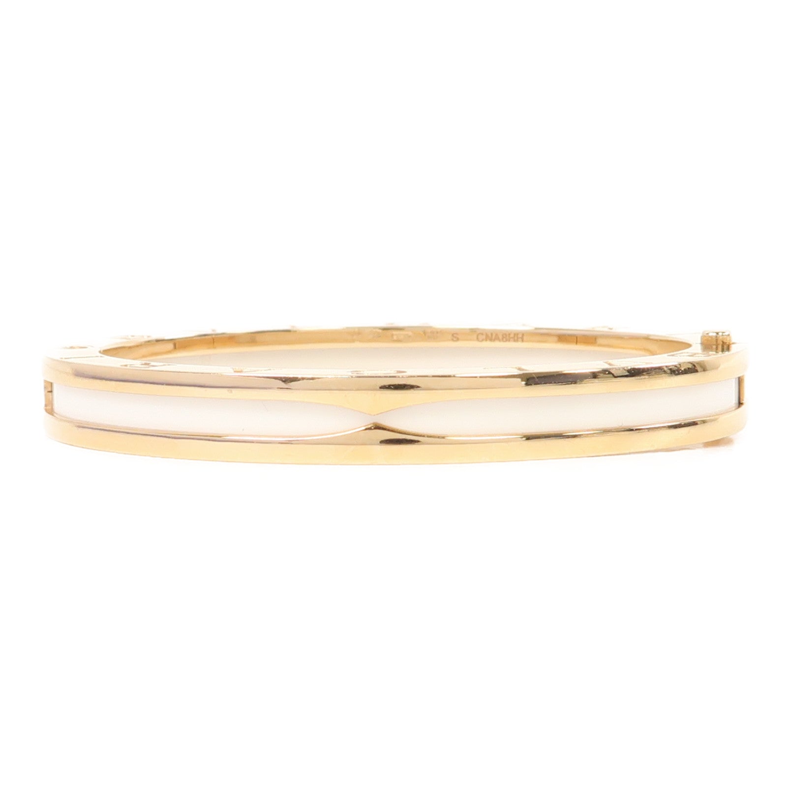 BVLGARI 18K玫瑰金/陶瓷B.zero1 Bracelet手鐲白色