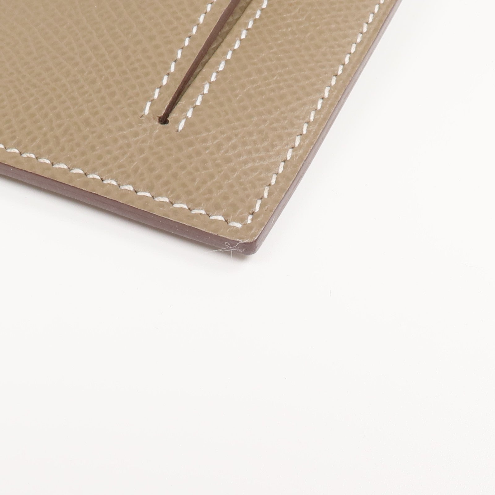 HERMES Epsom皮革Kelly Pocket銀扣錢包Etoupe