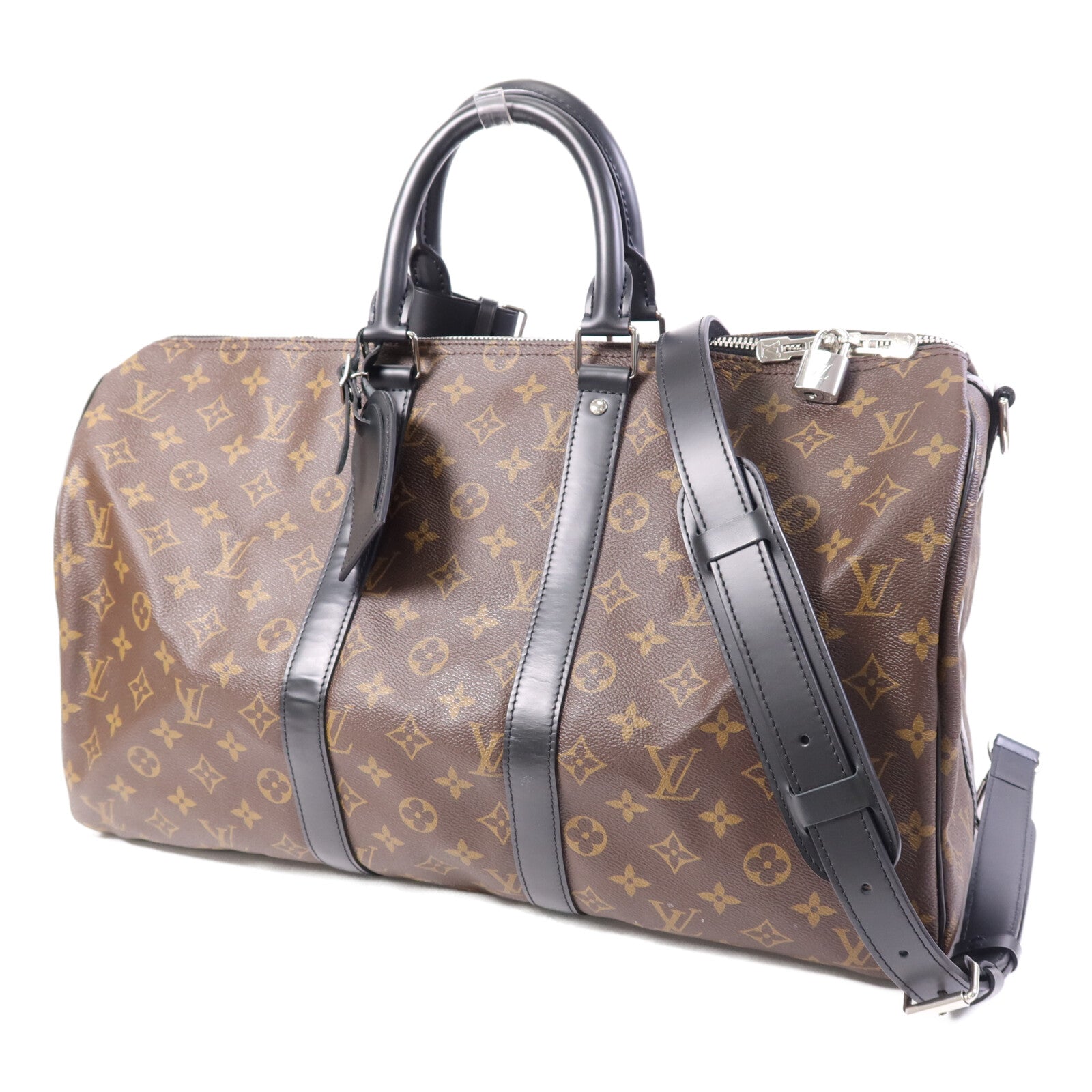 LOUIS VUITTON Monogram Keepall Bandoulière 45銀扣手挽肩背兩用袋