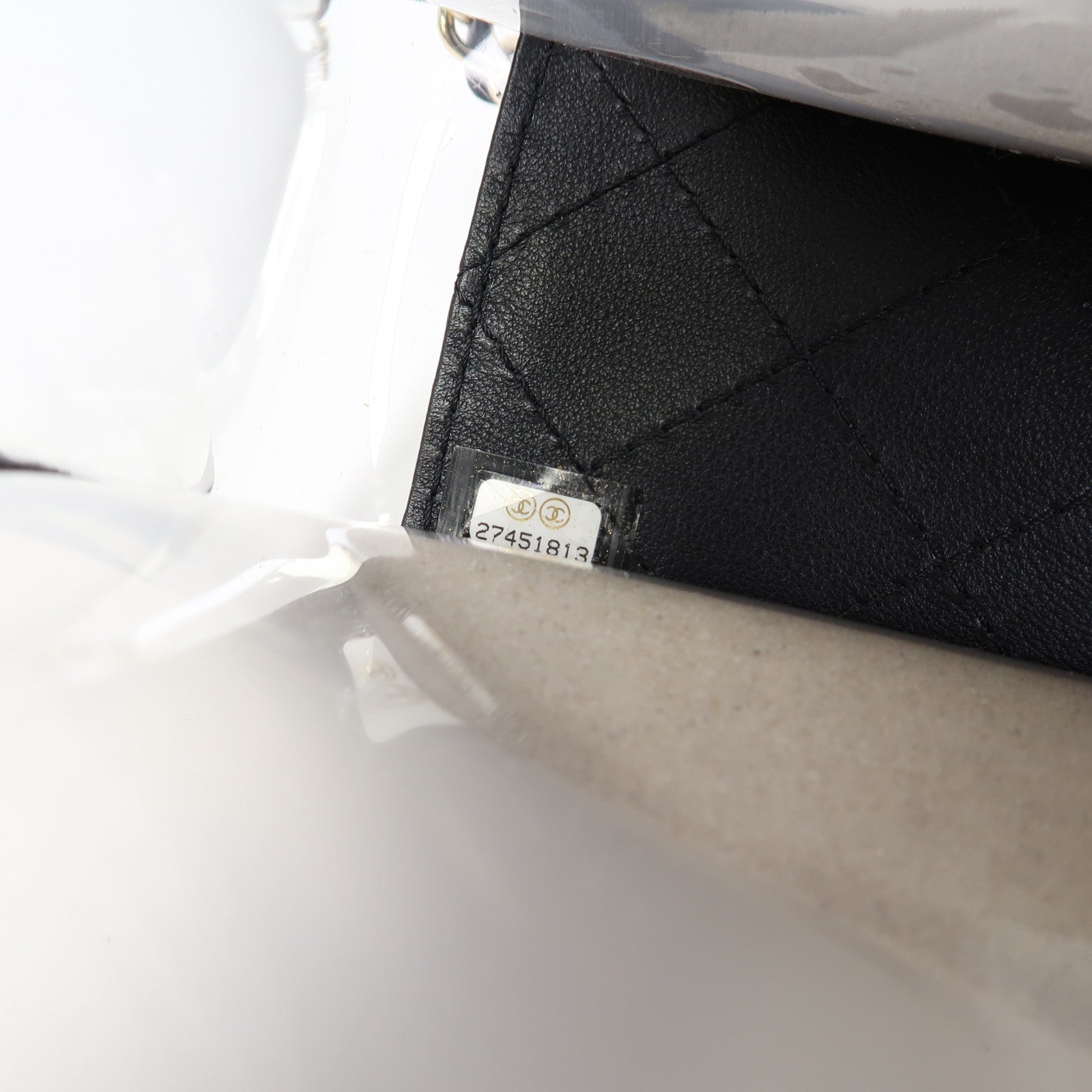 CHANEL PVC 2 Way Shoulder金扣手挽肩背兩用袋透明/黑色/白色