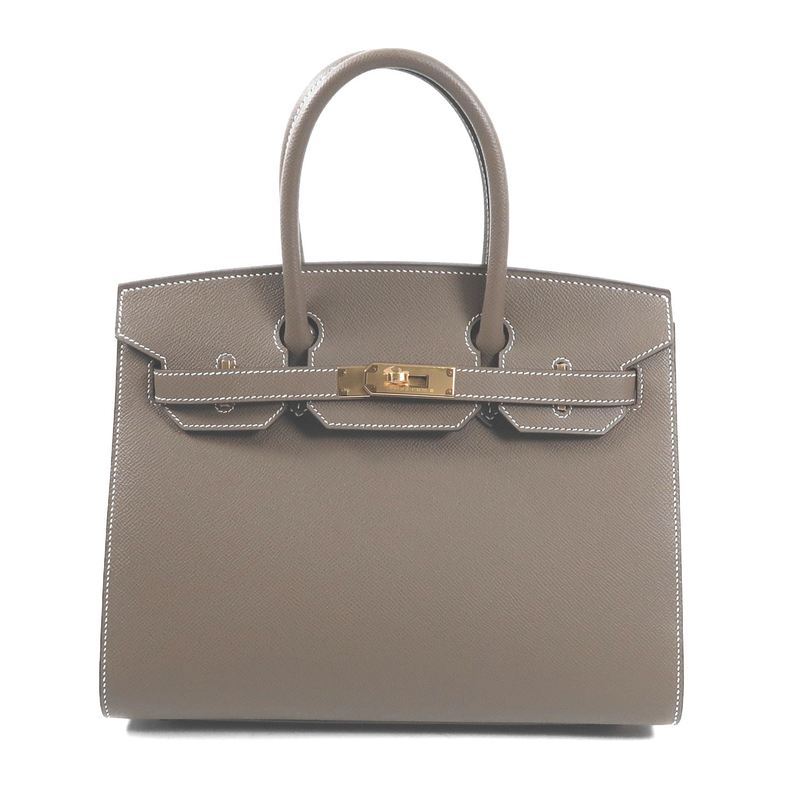 HERMES Epsom皮革Birkin 30金扣手挽袋Etoupe