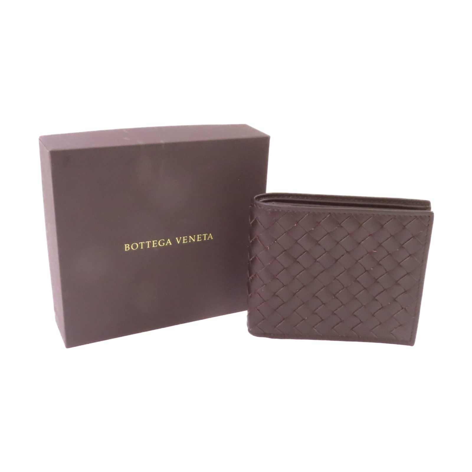 BOTTEGA VENETA 織紋皮革Short Wallet短錢包啡色