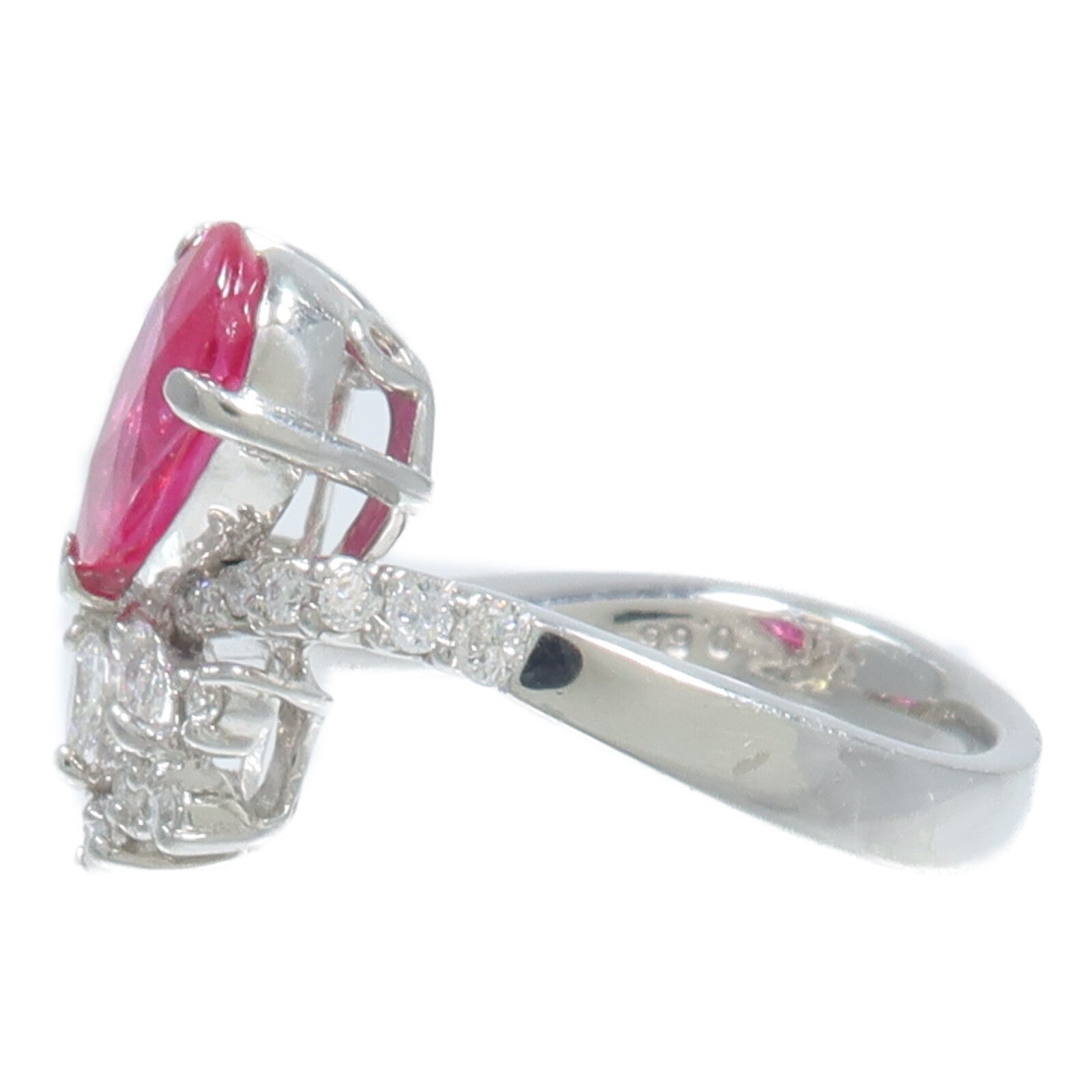 JEWELRY PT900鉑金Ruby Diamond Ring紅寶石/鑽石戒指