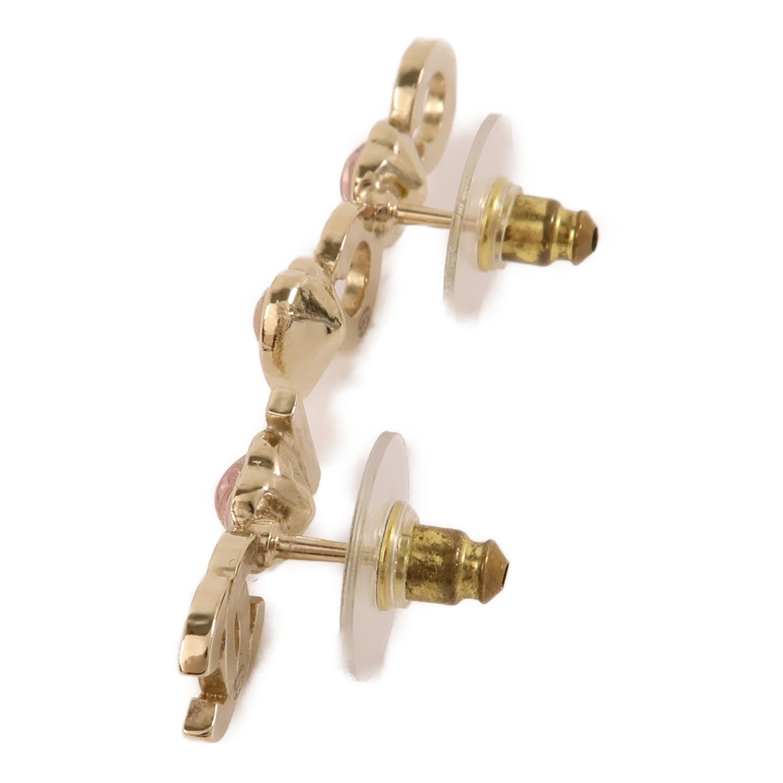 CHANEL PVC/金屬Earrings耳環金色/透明/粉紅色