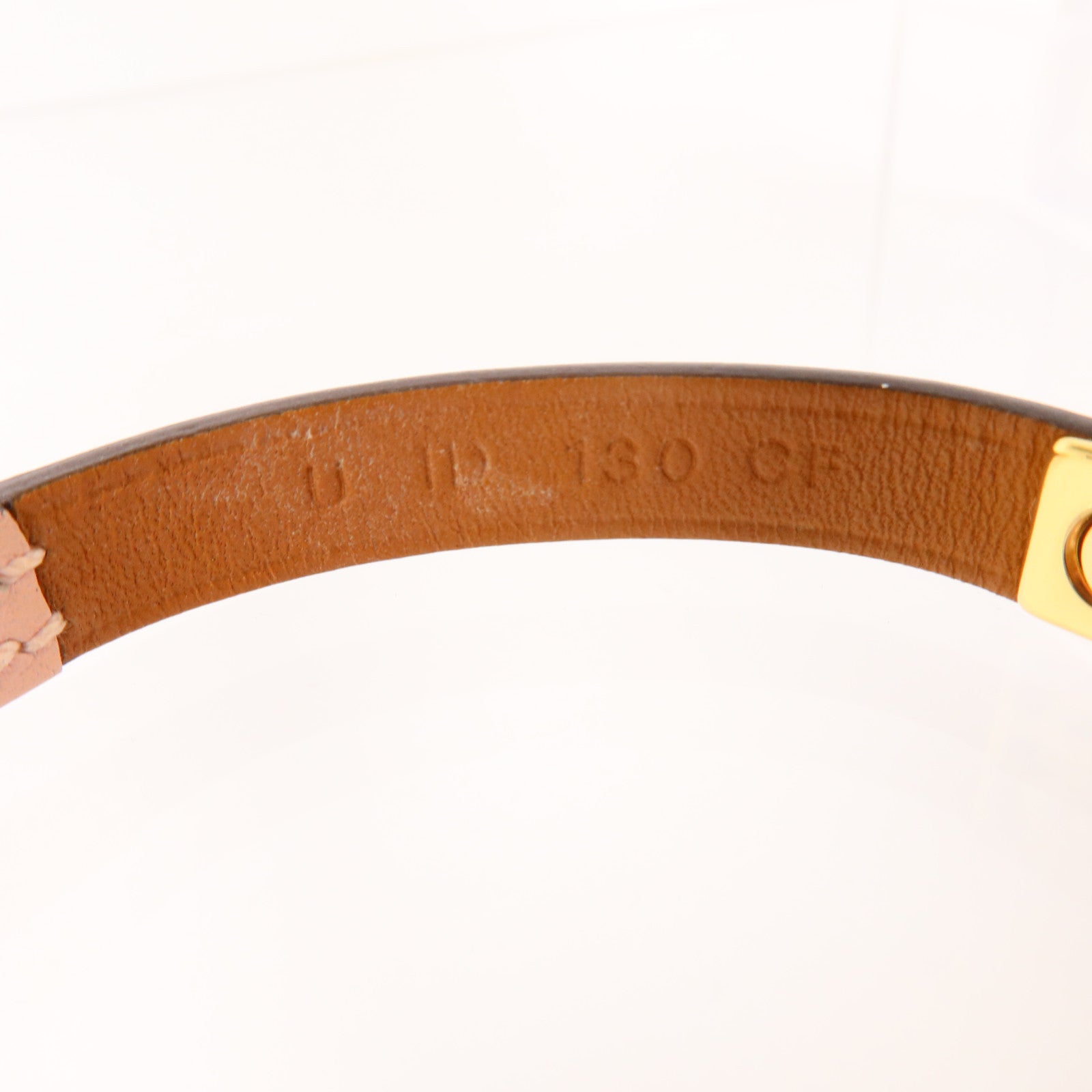 HERMES Swift皮革Rivale Mini Bracelet金扣手鏈Mauve Pale