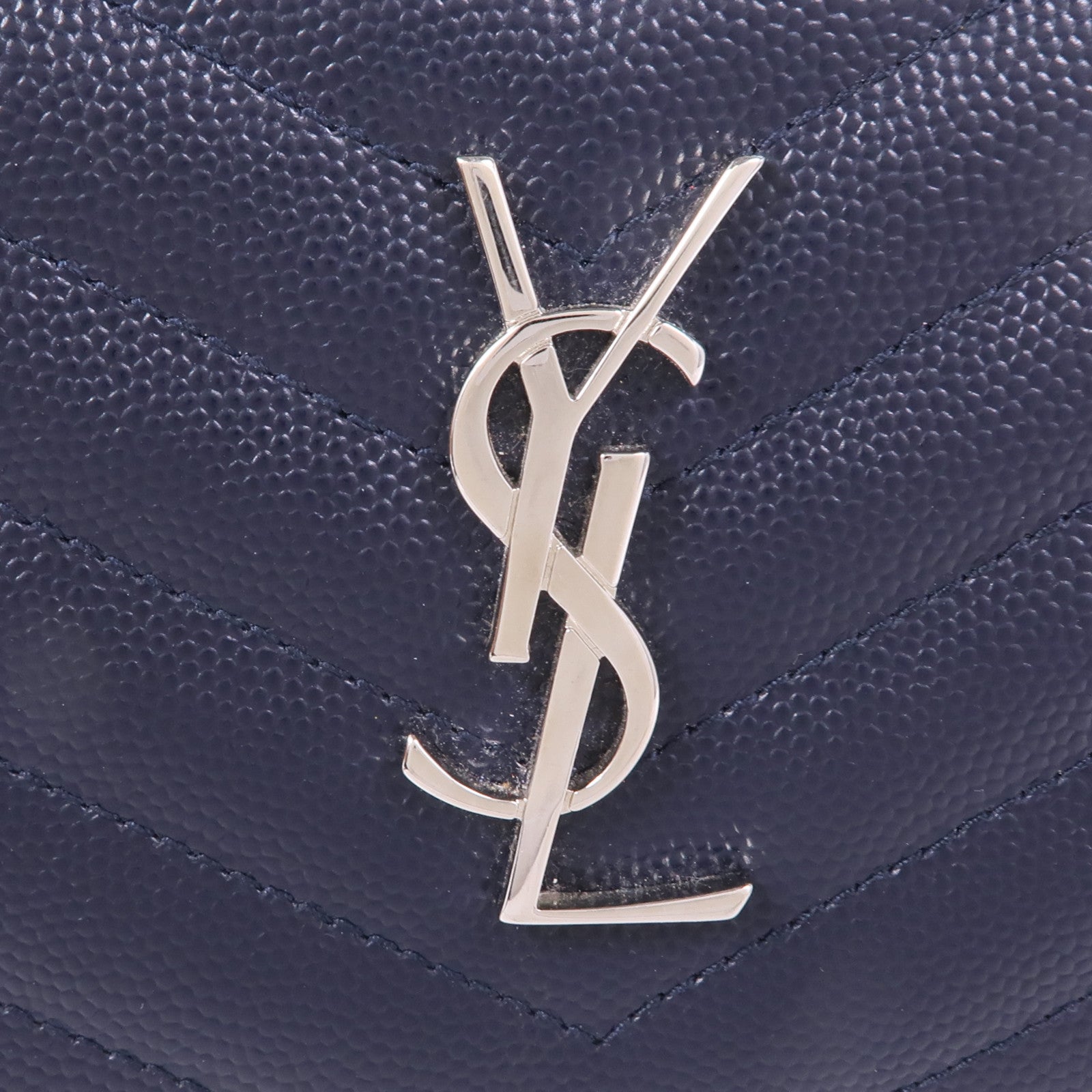 SAINT LAURENT 牛皮皮革Zipper Wallet銀扣長錢包