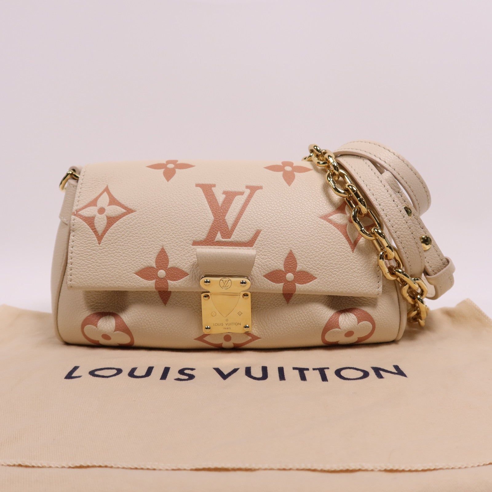 LOUIS VUITTON Monogram Emprenite Favorite金扣鏈帶肩背袋