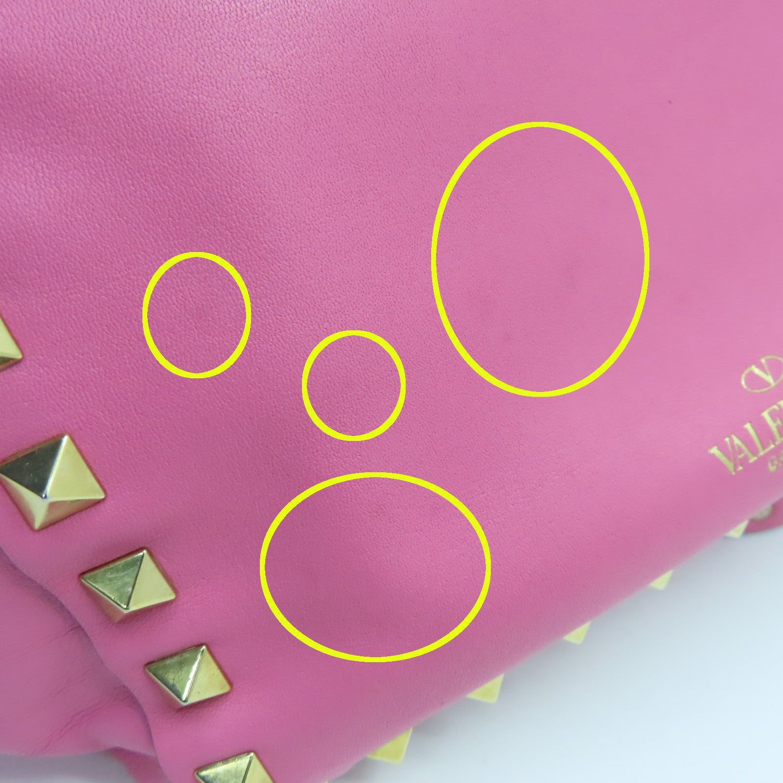 Valentino 【激減優惠】牛皮皮革2Way Shoulder金扣手挽肩背兩用袋粉紅色