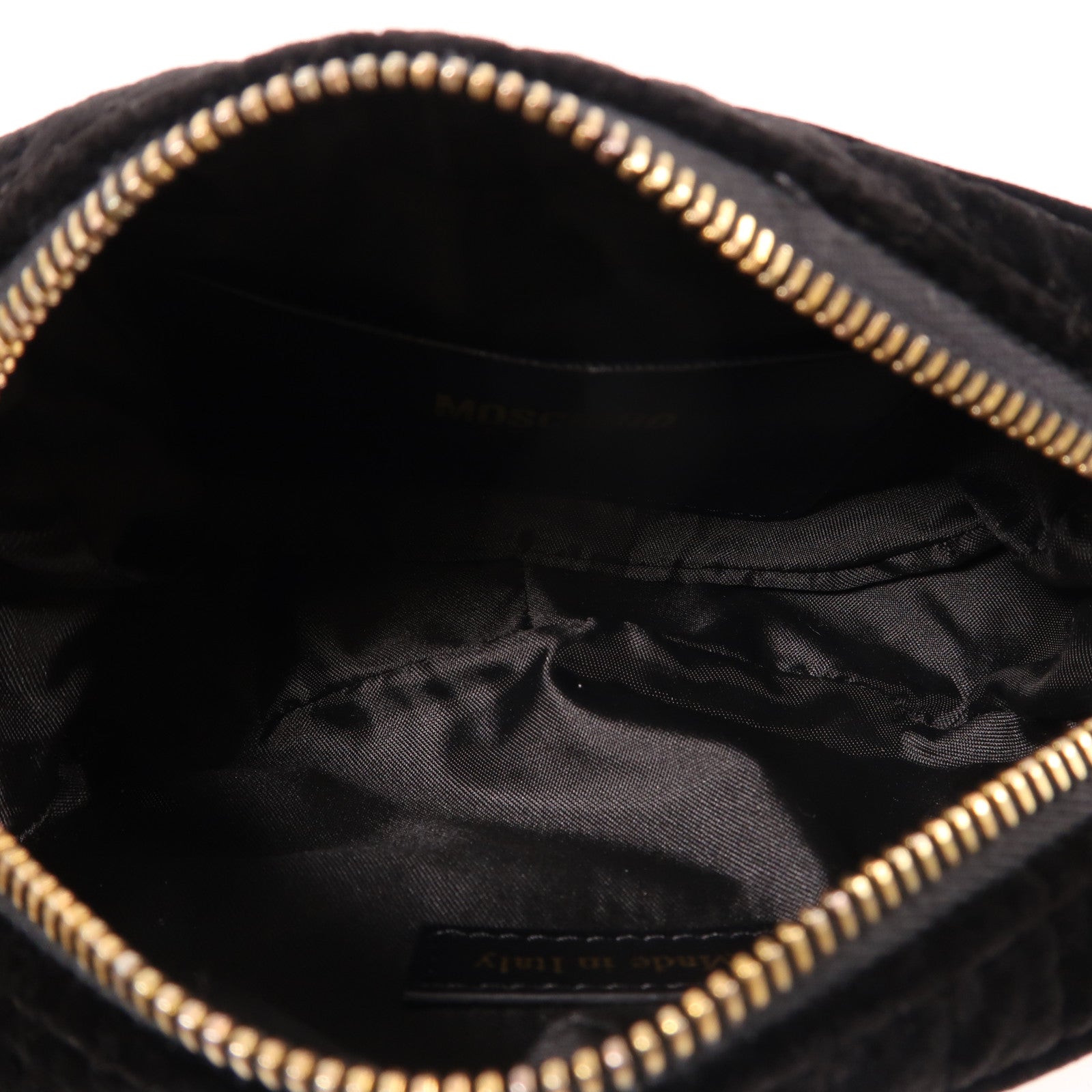 MOSCHINO 絨布Waist Bag金扣腰包黑色