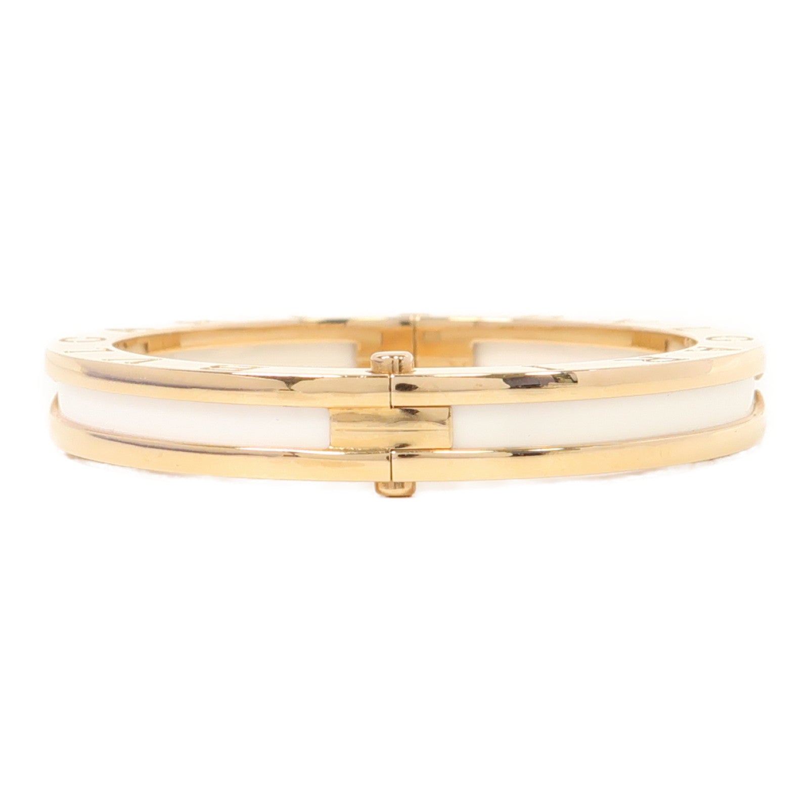 BVLGARI 18K玫瑰金/陶瓷B.zero1 Bracelet手鐲白色