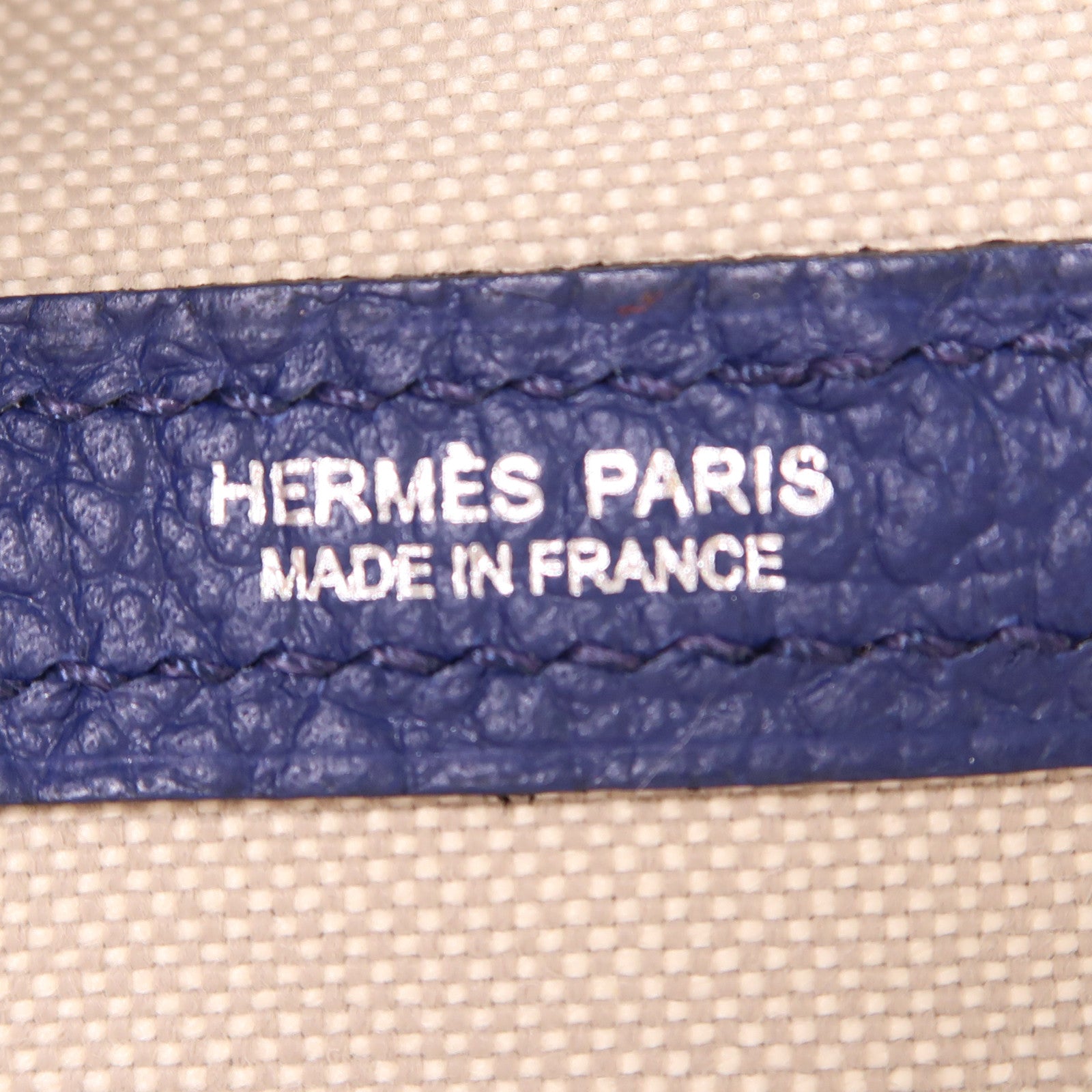 HERMES Negonda皮革Garden Party PM銀扣手挽袋/肩背袋Bleu Saphir