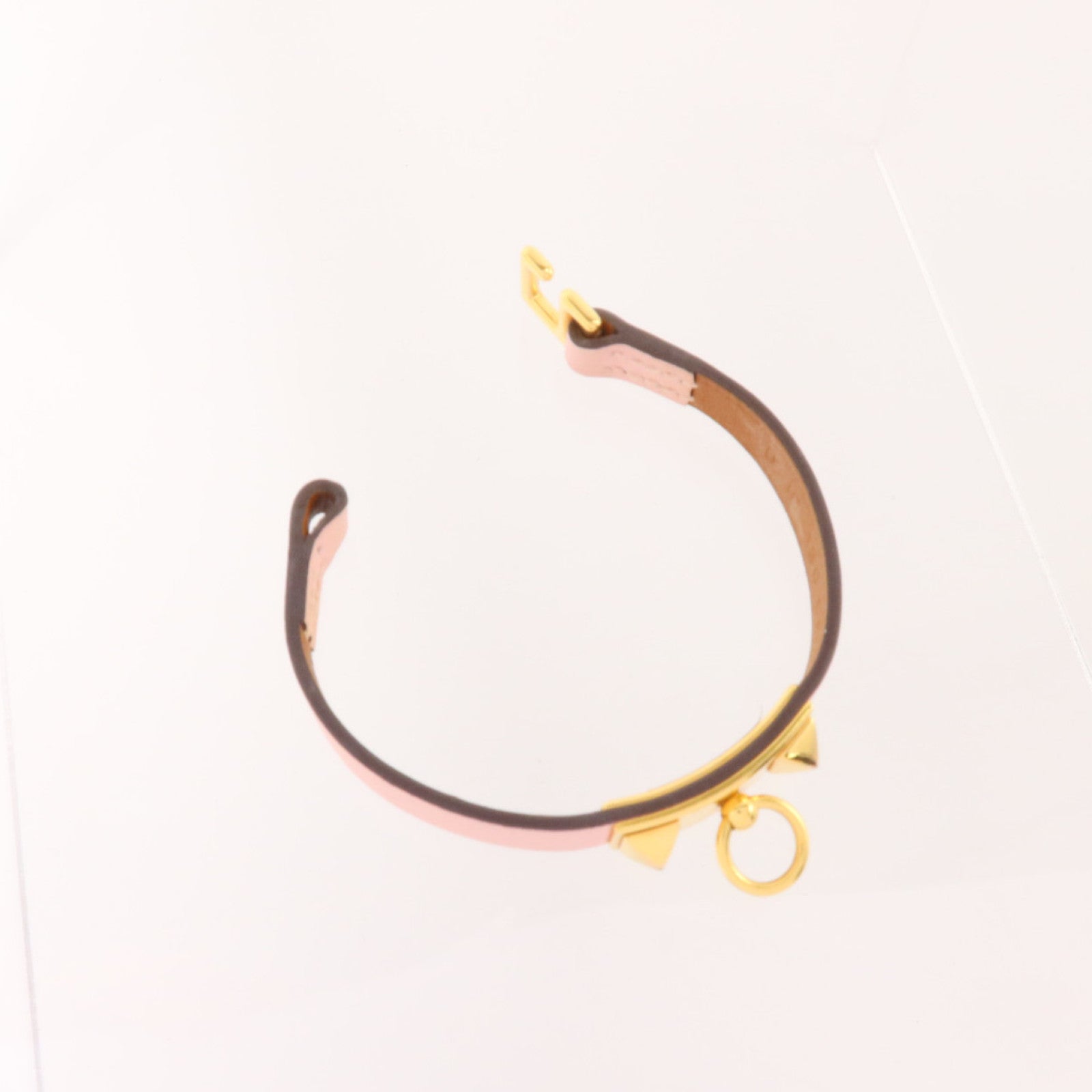 HERMES Swift皮革Rivale Mini Bracelet金扣手鏈Mauve Pale