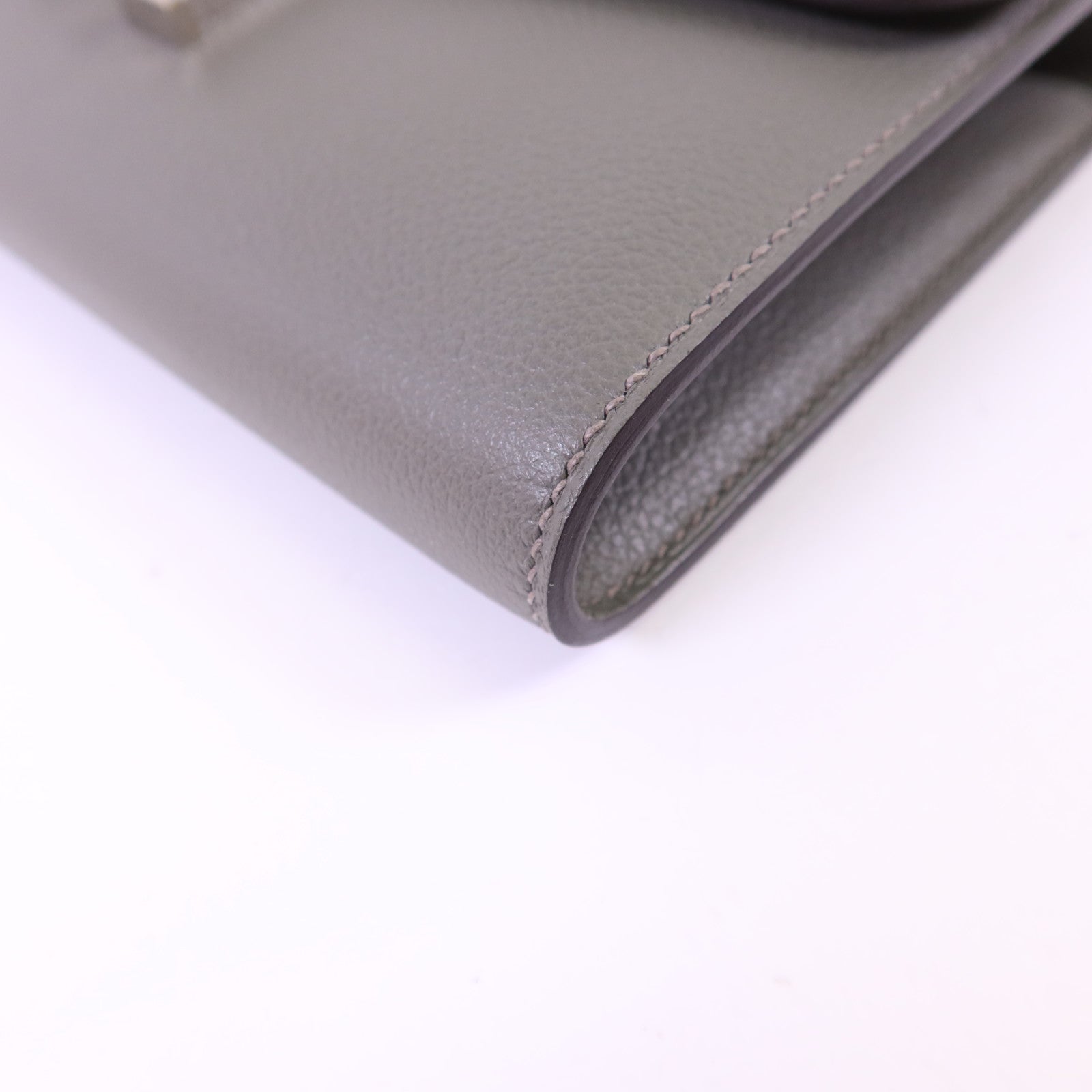 HERMES Evercolor皮革Constance To Go銀扣肩背袋Gris Meyer