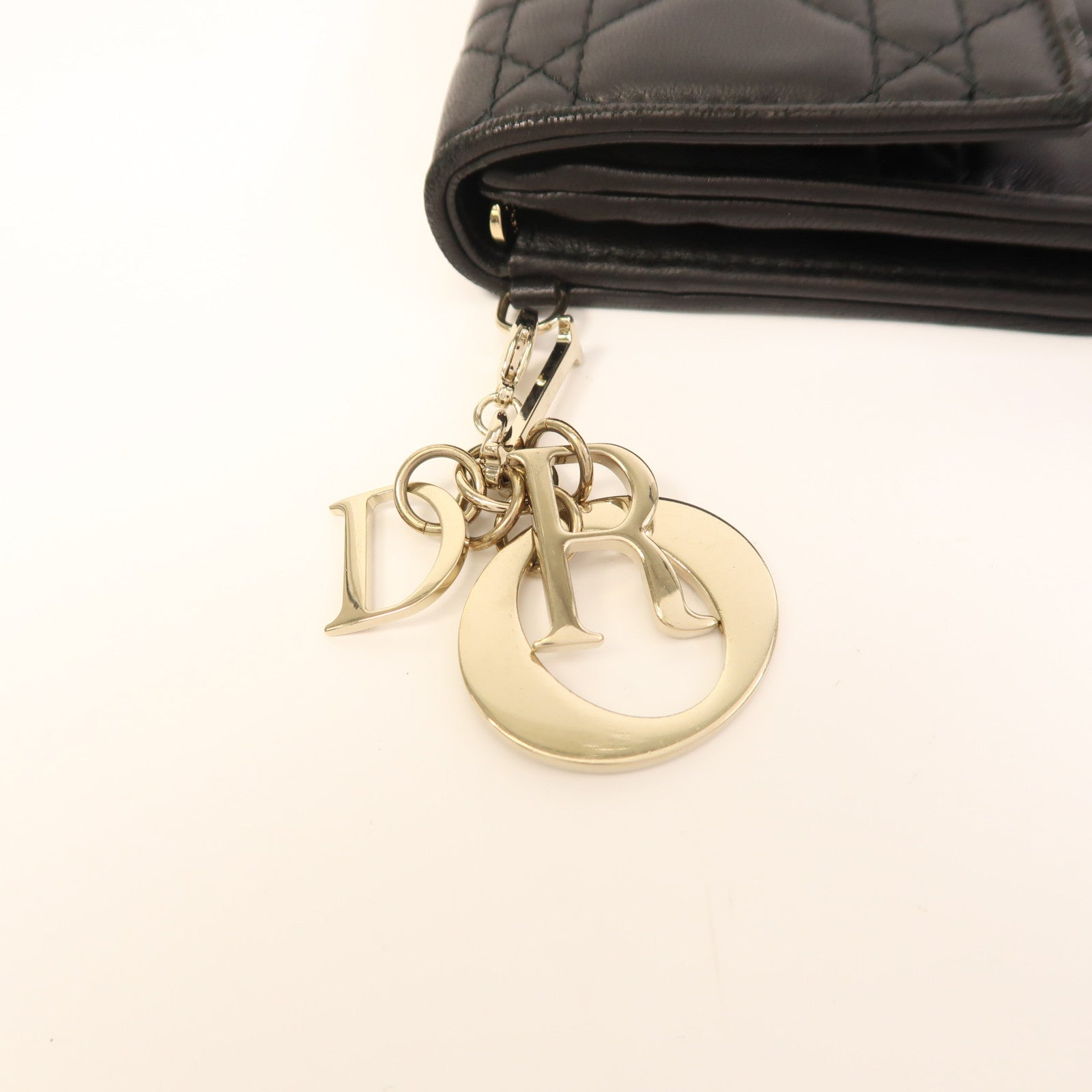 Dior 羊皮皮革Long Wallet銀扣長錢包