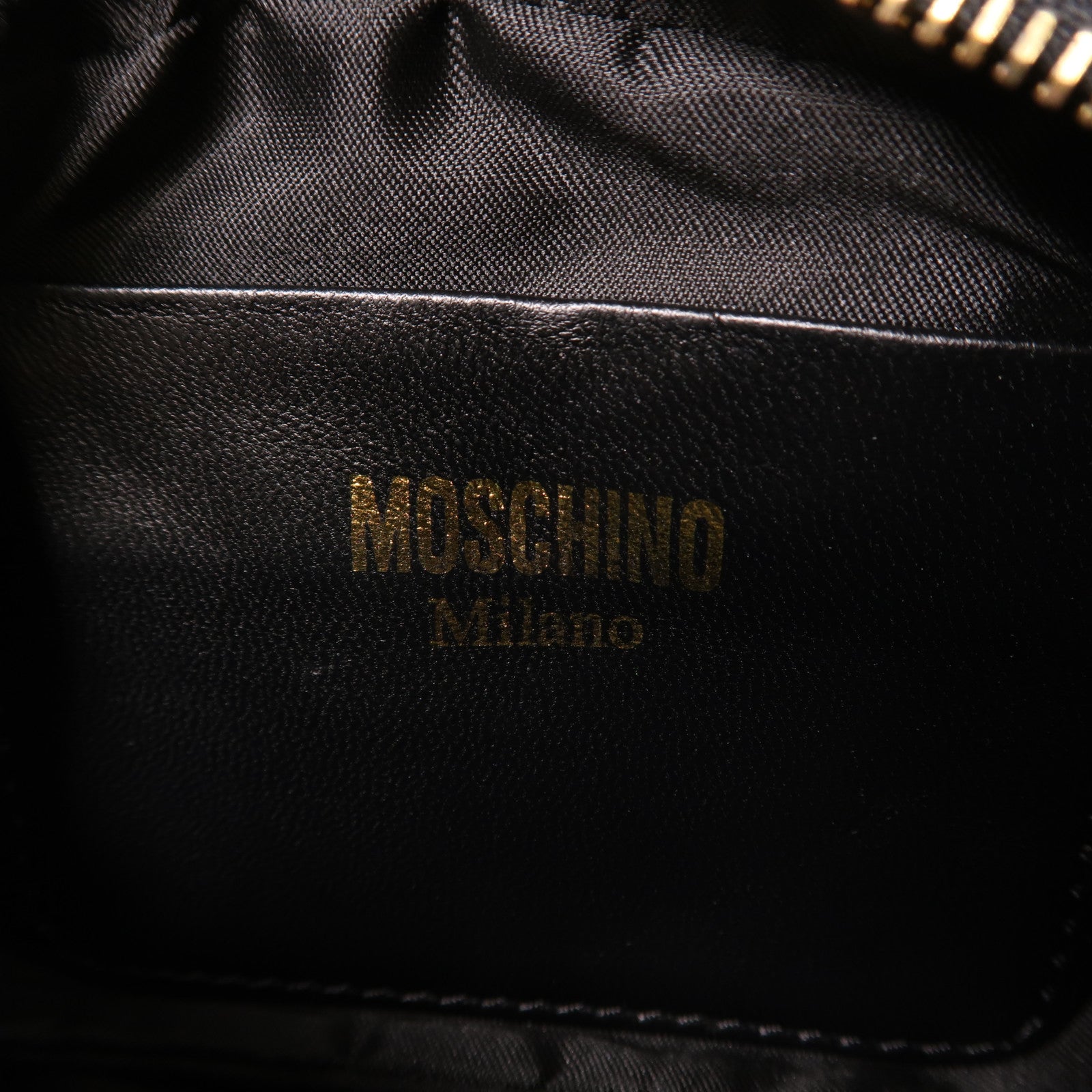 MOSCHINO 絨布Waist Bag金扣腰包黑色
