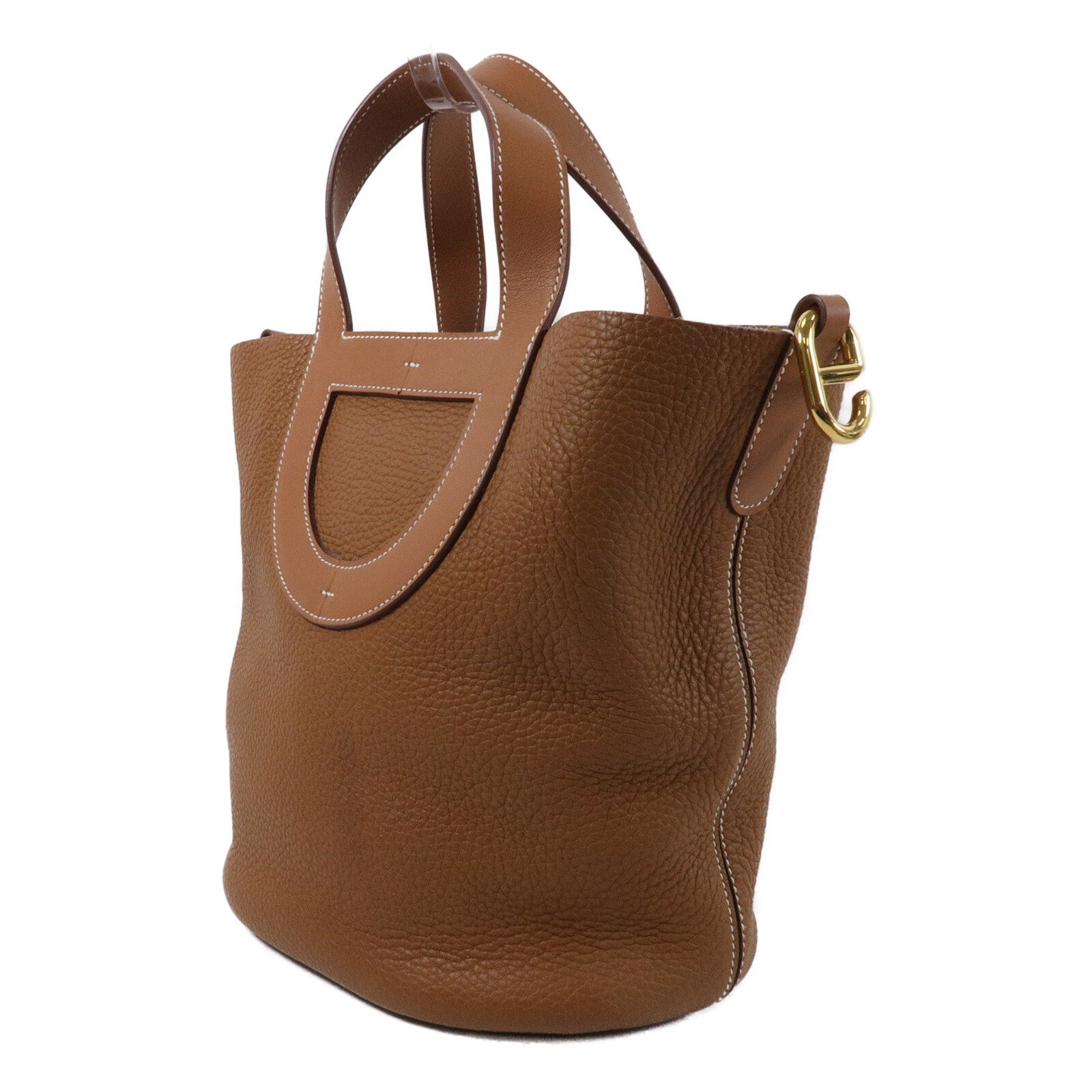 HERMES Clemence皮革In The Loop 23手挽袋Gold