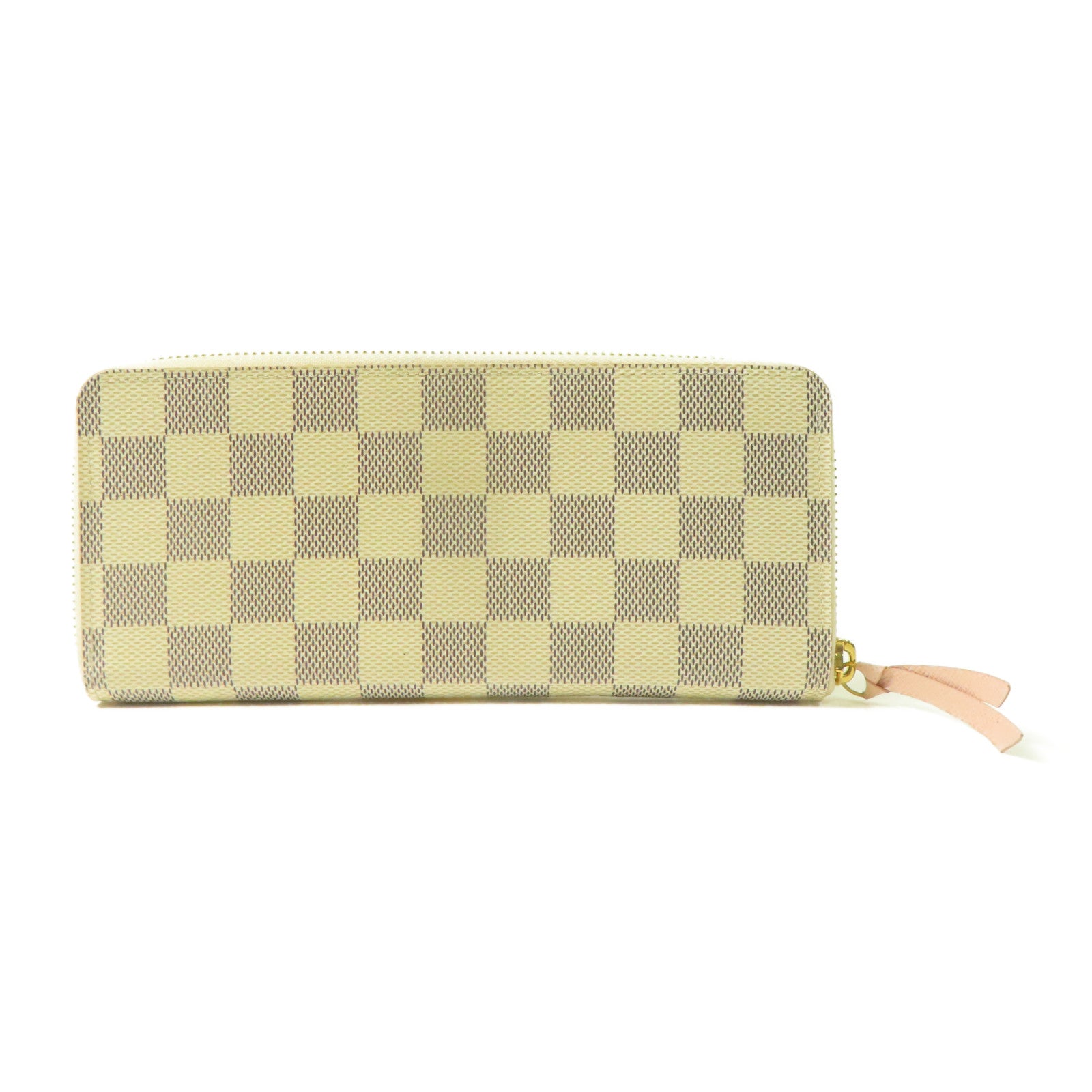 LOUIS VUITTON Damier Azur Zipper Long Wallet金扣長錢包白色