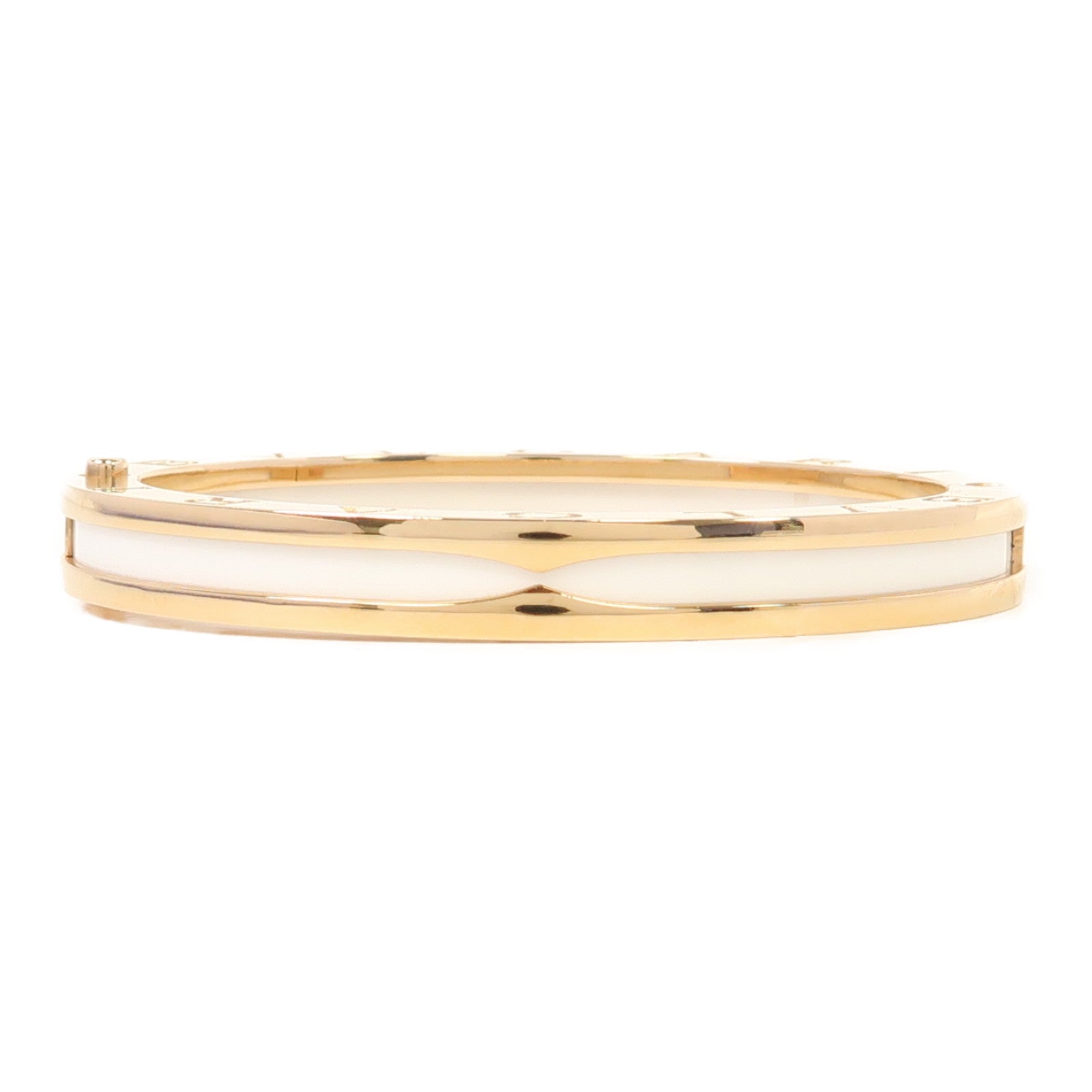 BVLGARI 18K玫瑰金/陶瓷B.zero1 Bracelet手鐲白色