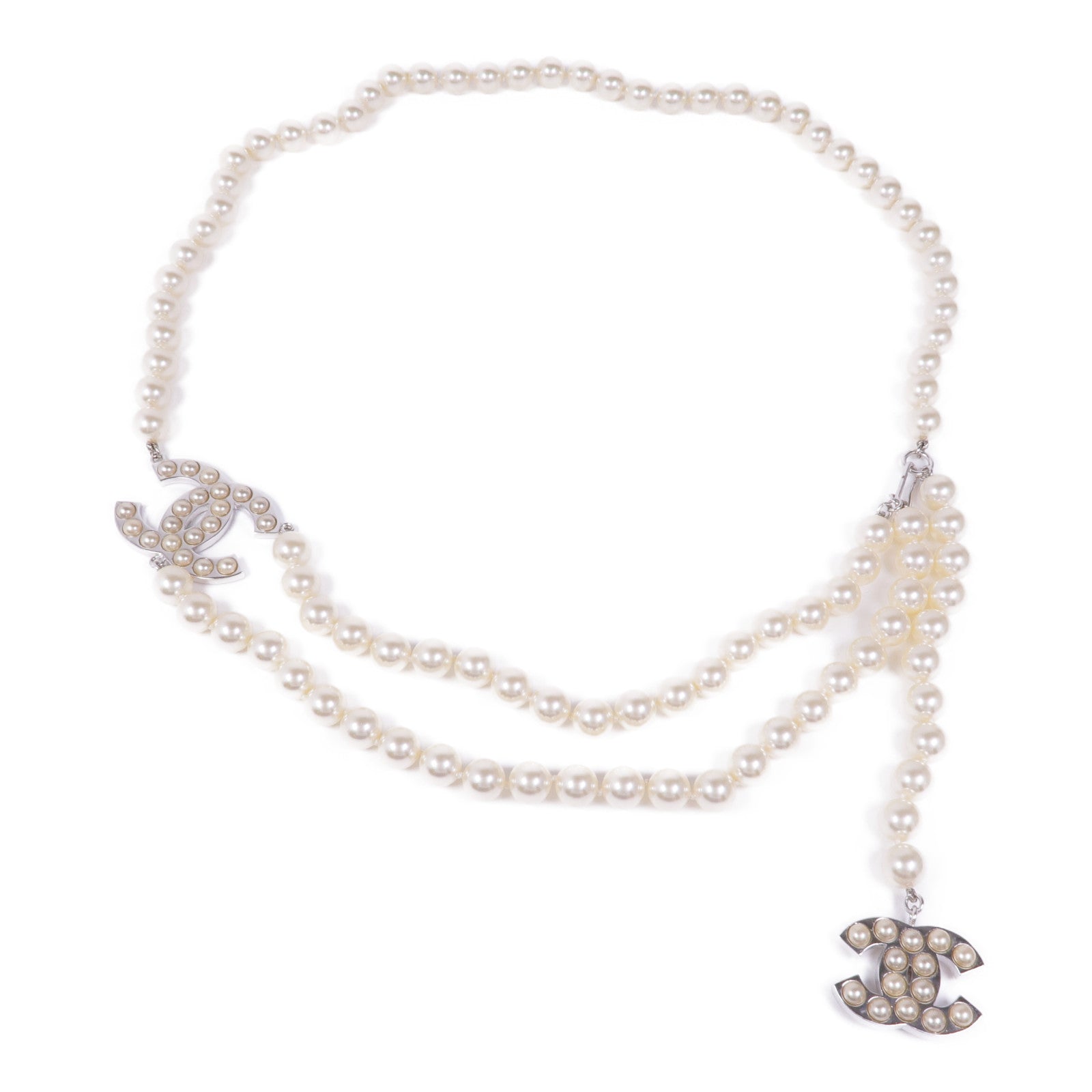 CHANEL CC SHW Belt PVC White