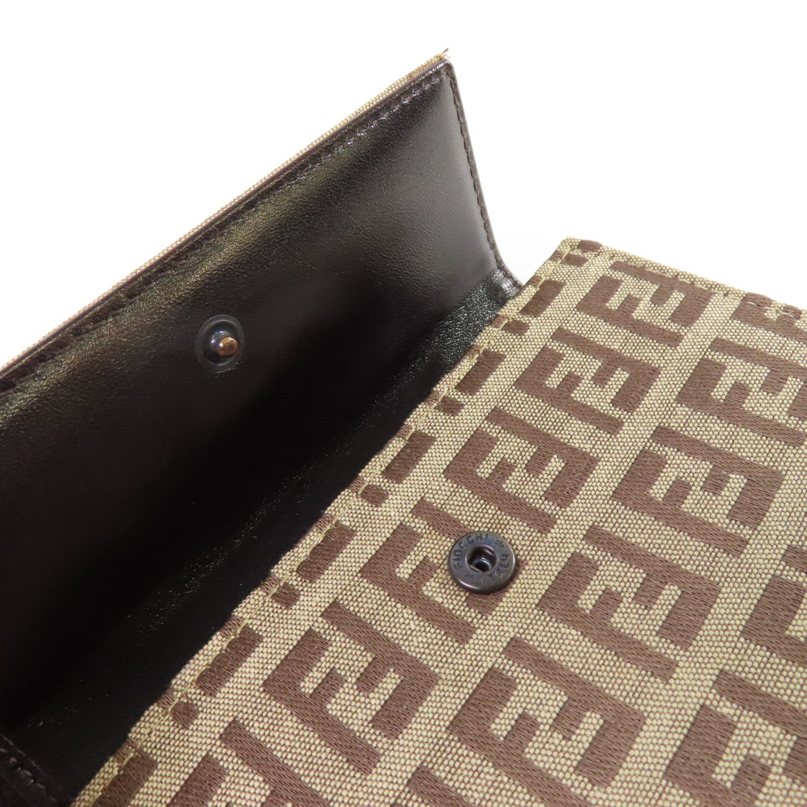 FENDI 【激減優惠】帆布Vintage Wallet短錢包杏色/啡色